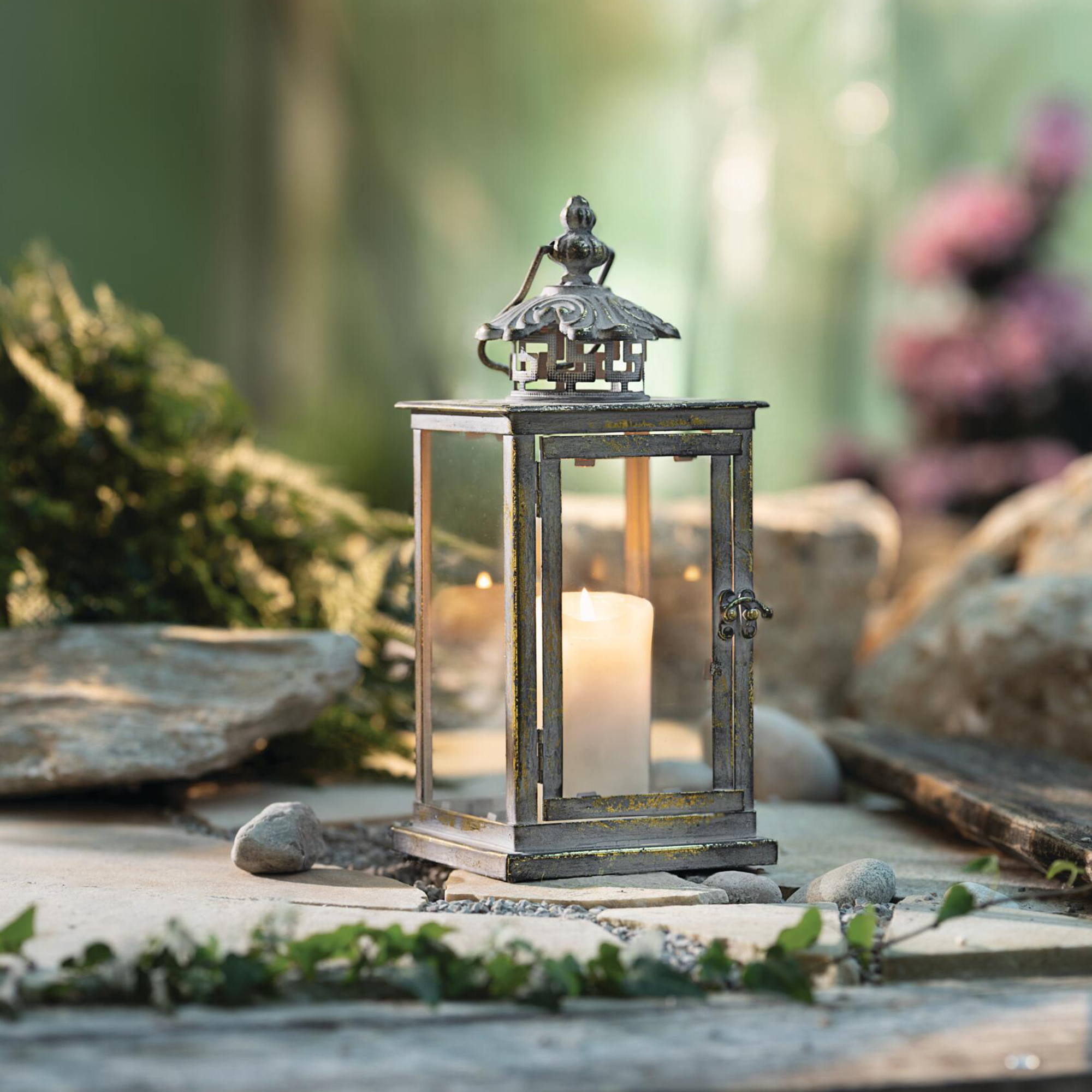 Laterne "Metallic-Shimmer"  im Frank Flechtwaren Online Shop kaufen