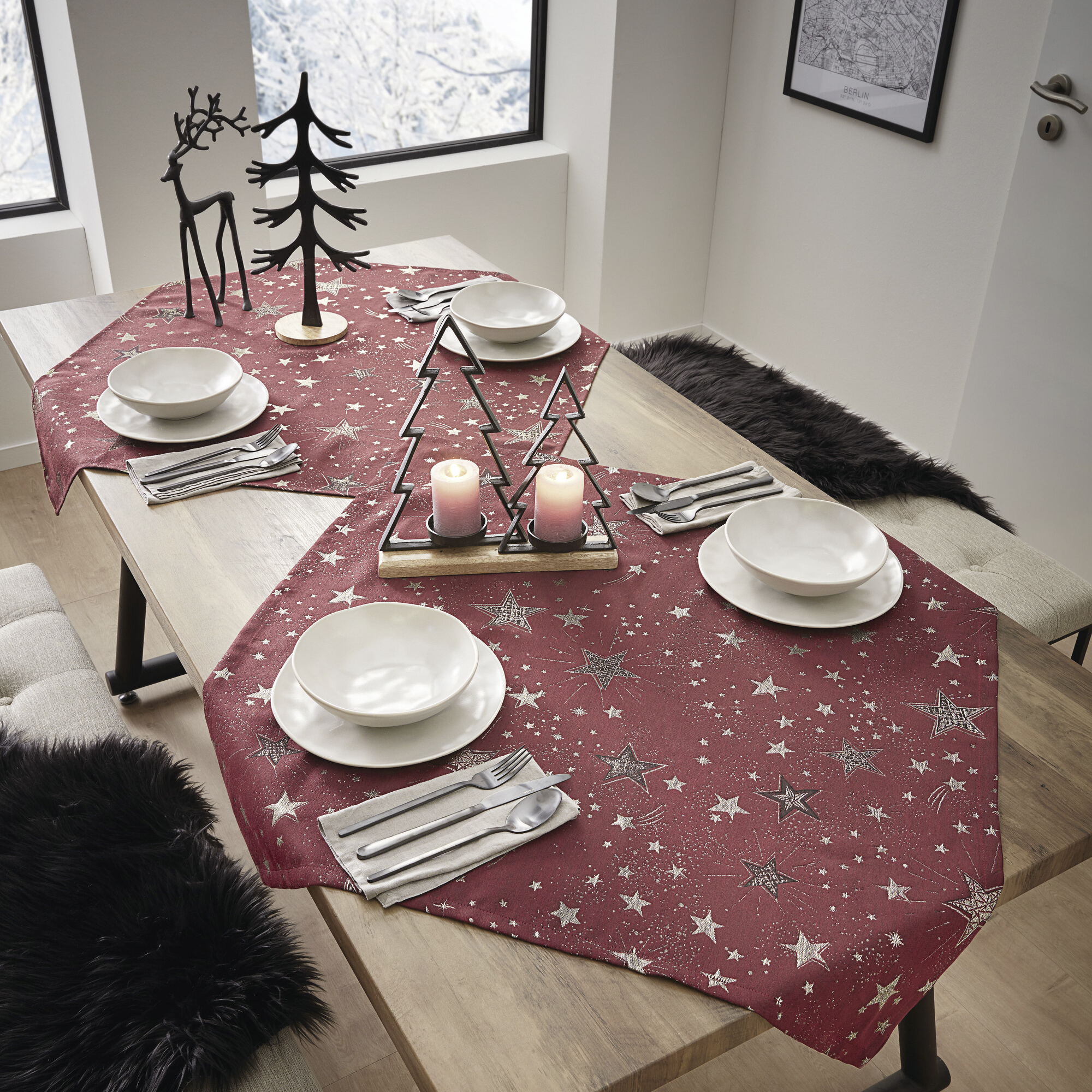 Tischdecke "Sparkling Stars"  im Frank Flechtwaren Online Shop kaufen