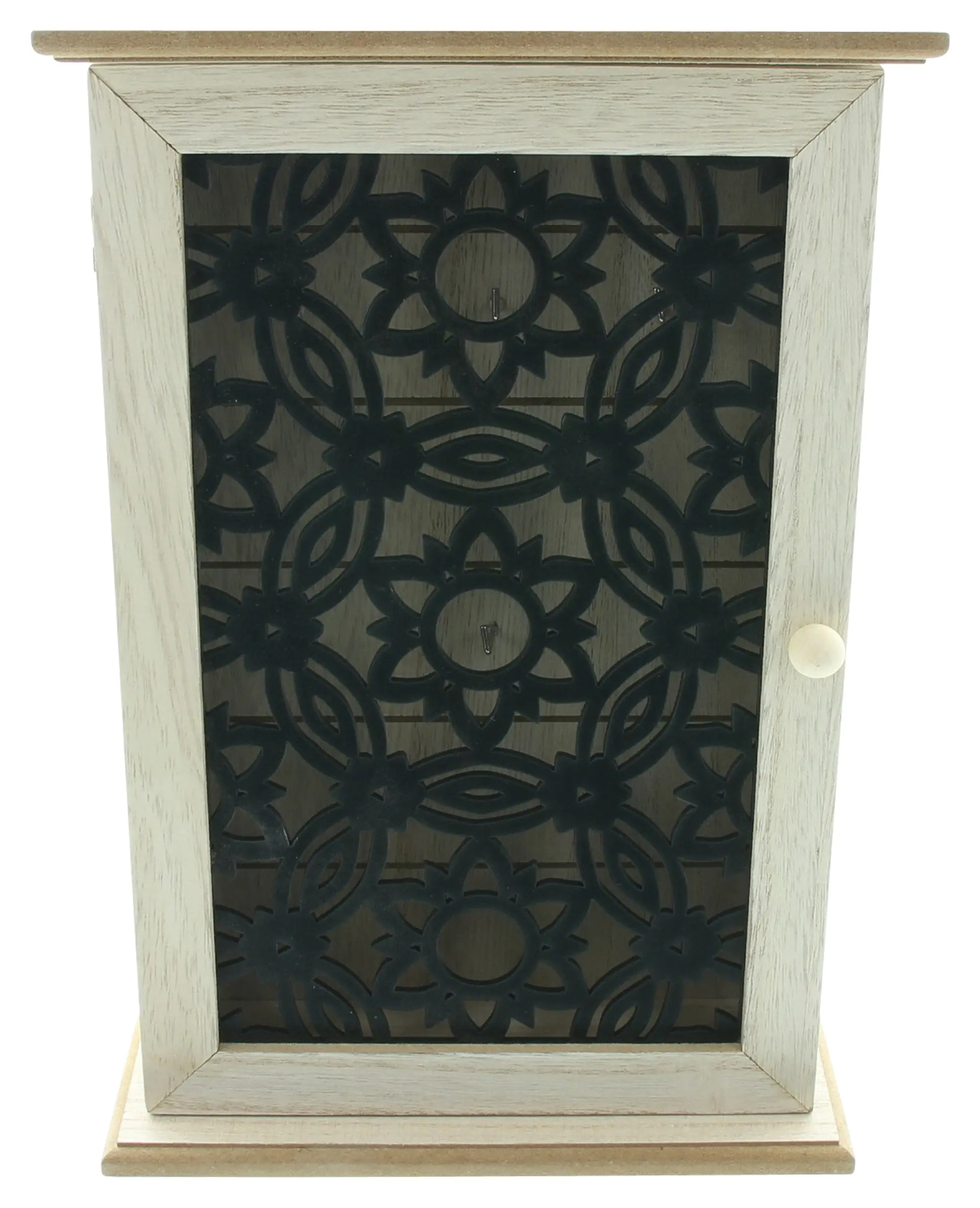 Schlüsselbox "Black Flowers"  im Frank Flechtwaren Online Shop für Wohnzimmer kaufen