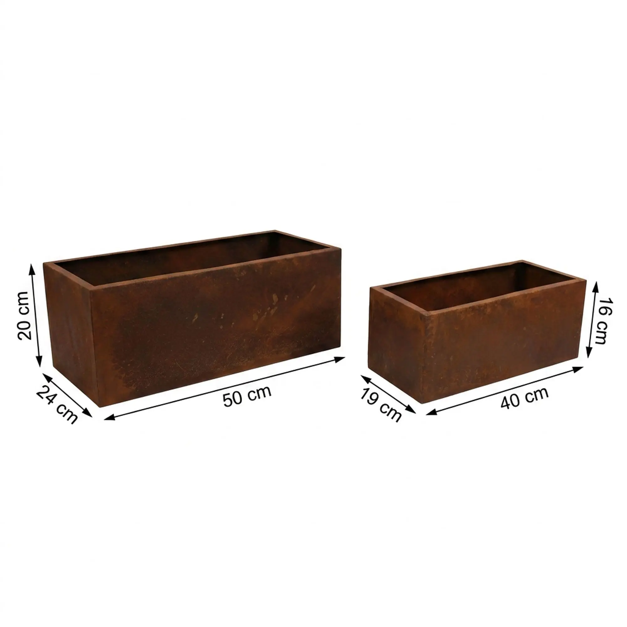 Pflanzer "Rost", 2er Set  im Frank Flechtwaren Online Shop für Pflanztöpfe kaufen