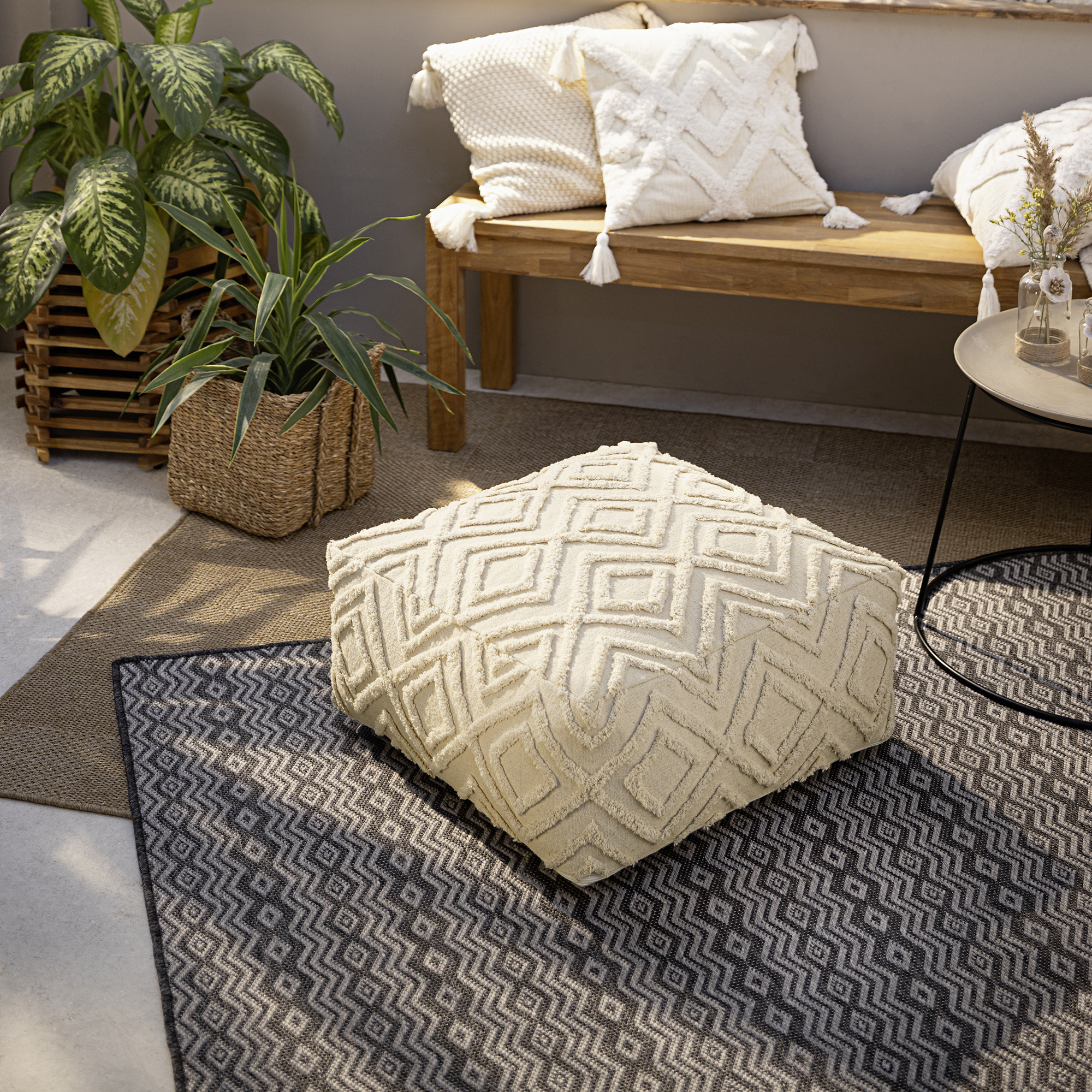 Pouf "Can Marca"  im Frank Flechtwaren Online Shop kaufen