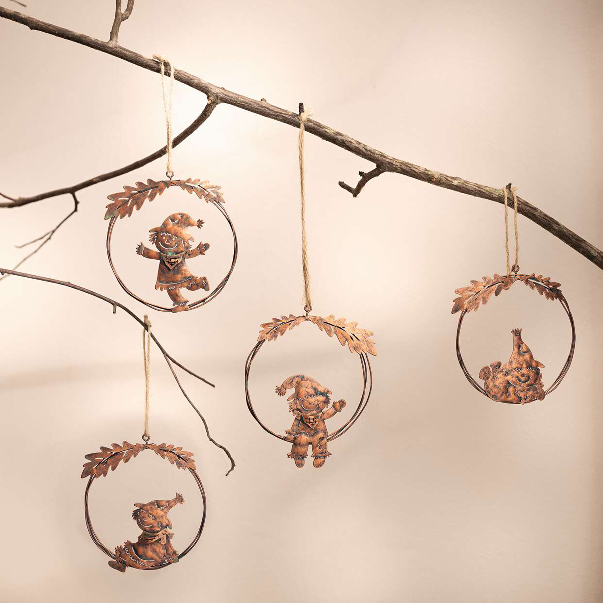 Hänger "Vogelscheuche", 4er Set  im Frank Flechtwaren Online Shop für Herbst kaufen