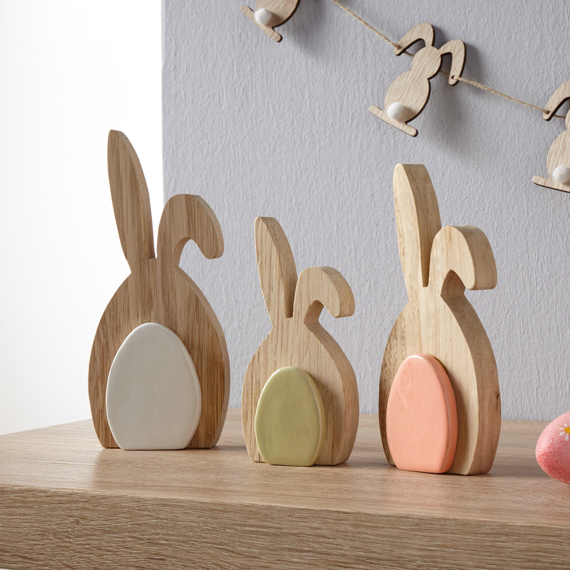 Hase "Porzellan-Ei", 3er Set  im Frank Flechtwaren Online Shop kaufen
