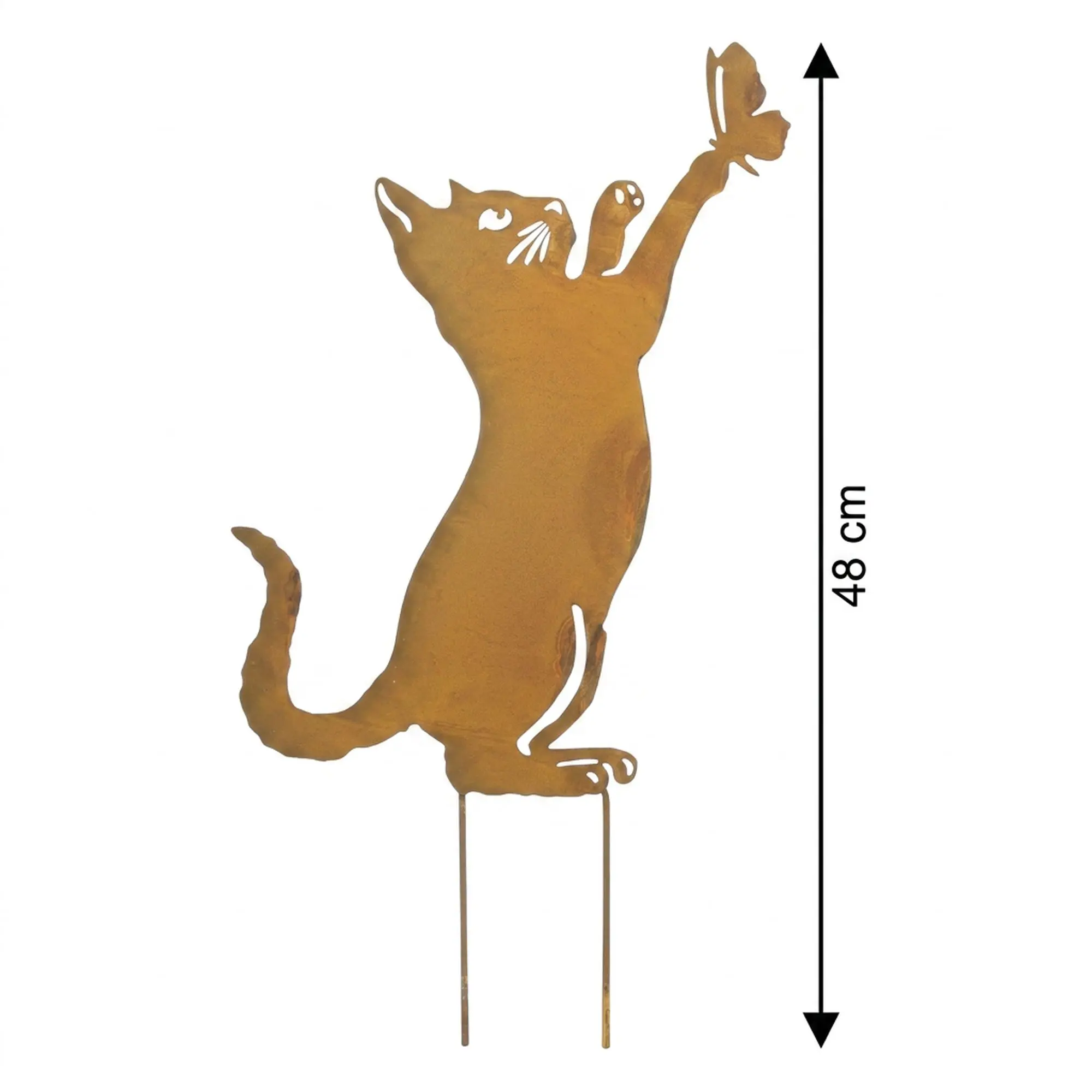 Gartenstecker "Katze mit Schmetterling"  im Frank Flechtwaren Online Shop für Bunter Ostergarten kaufen