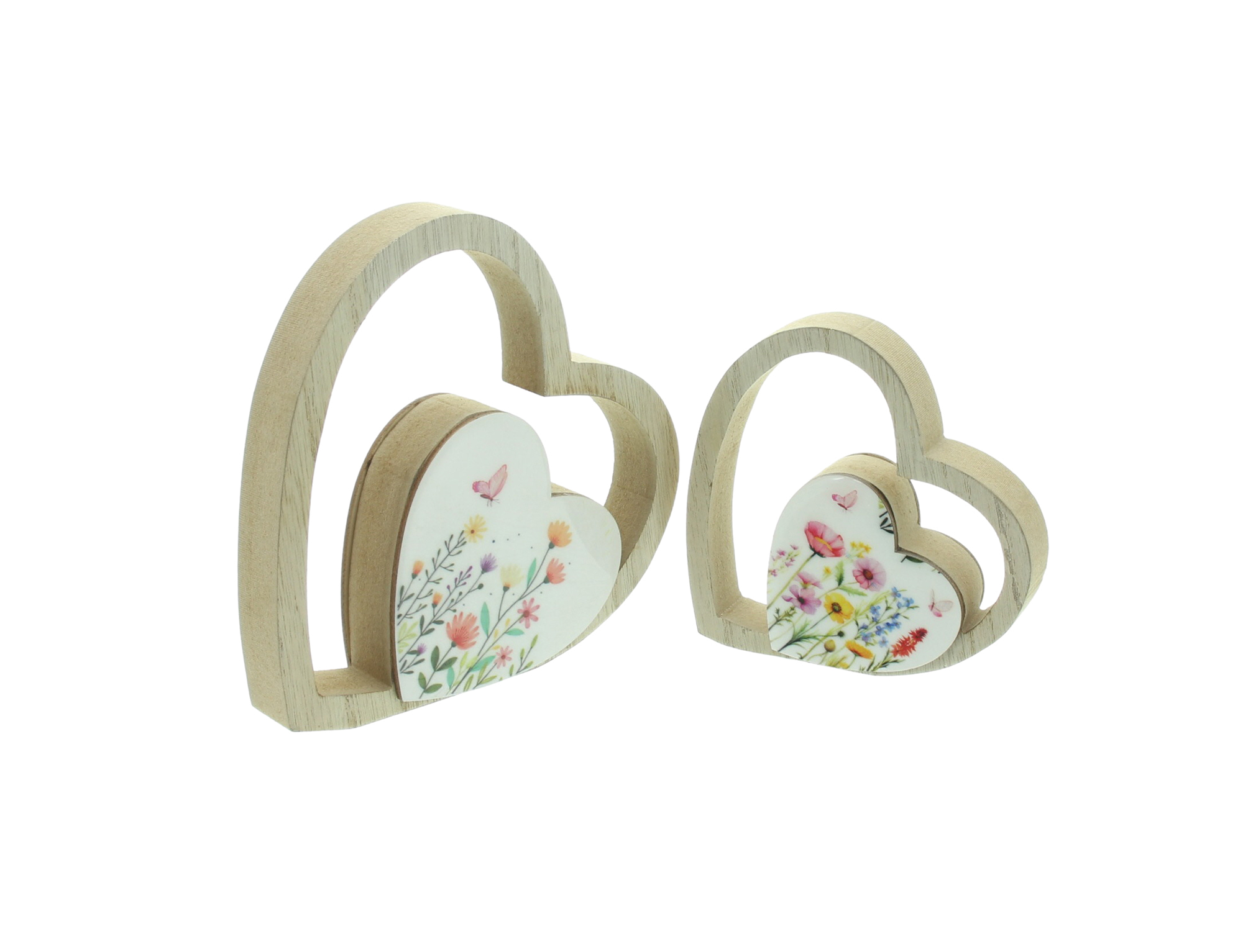 Herz "Blumenwiese", 2er Set  im Frank Flechtwaren Online Shop für Dekofiguren kaufen