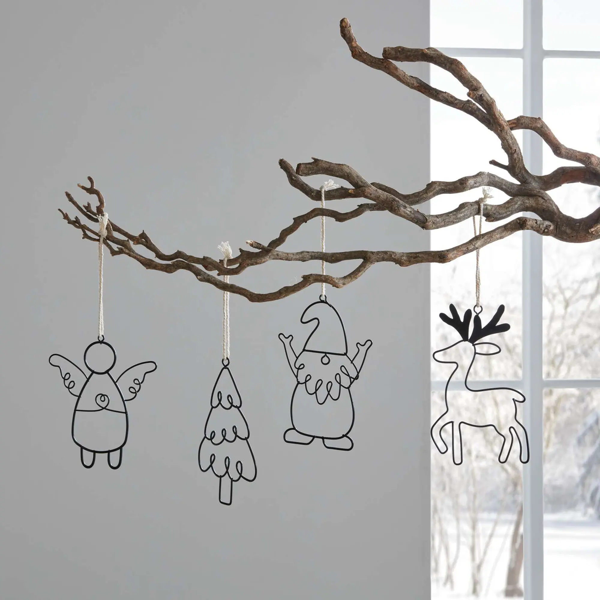 Weihnachtshänger "Black", 4er Set  im Frank Flechtwaren Online Shop kaufen
