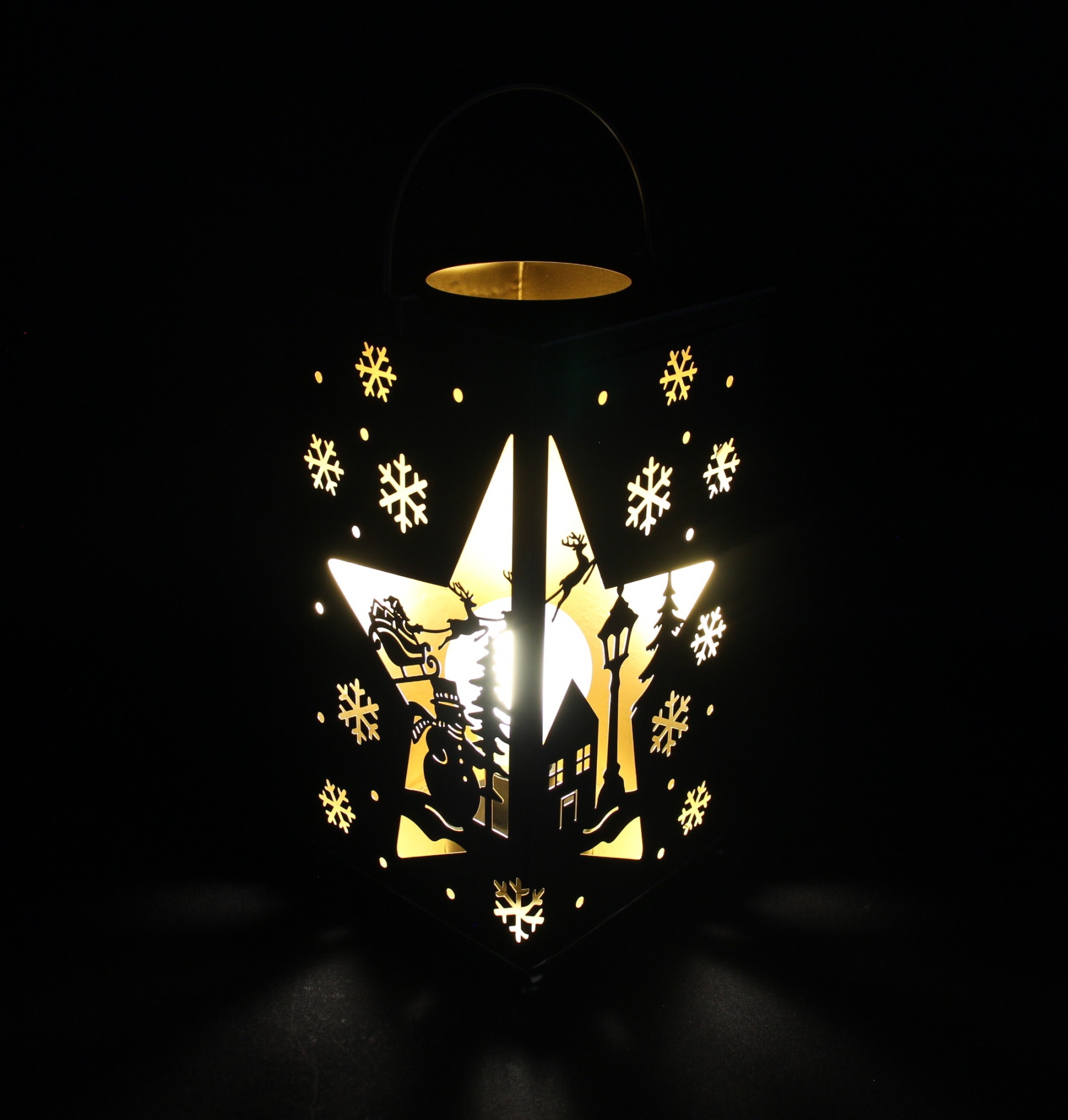 LED-Laterne "Winterlandschaft"  im Frank Flechtwaren Online Shop für LED-Deko kaufen