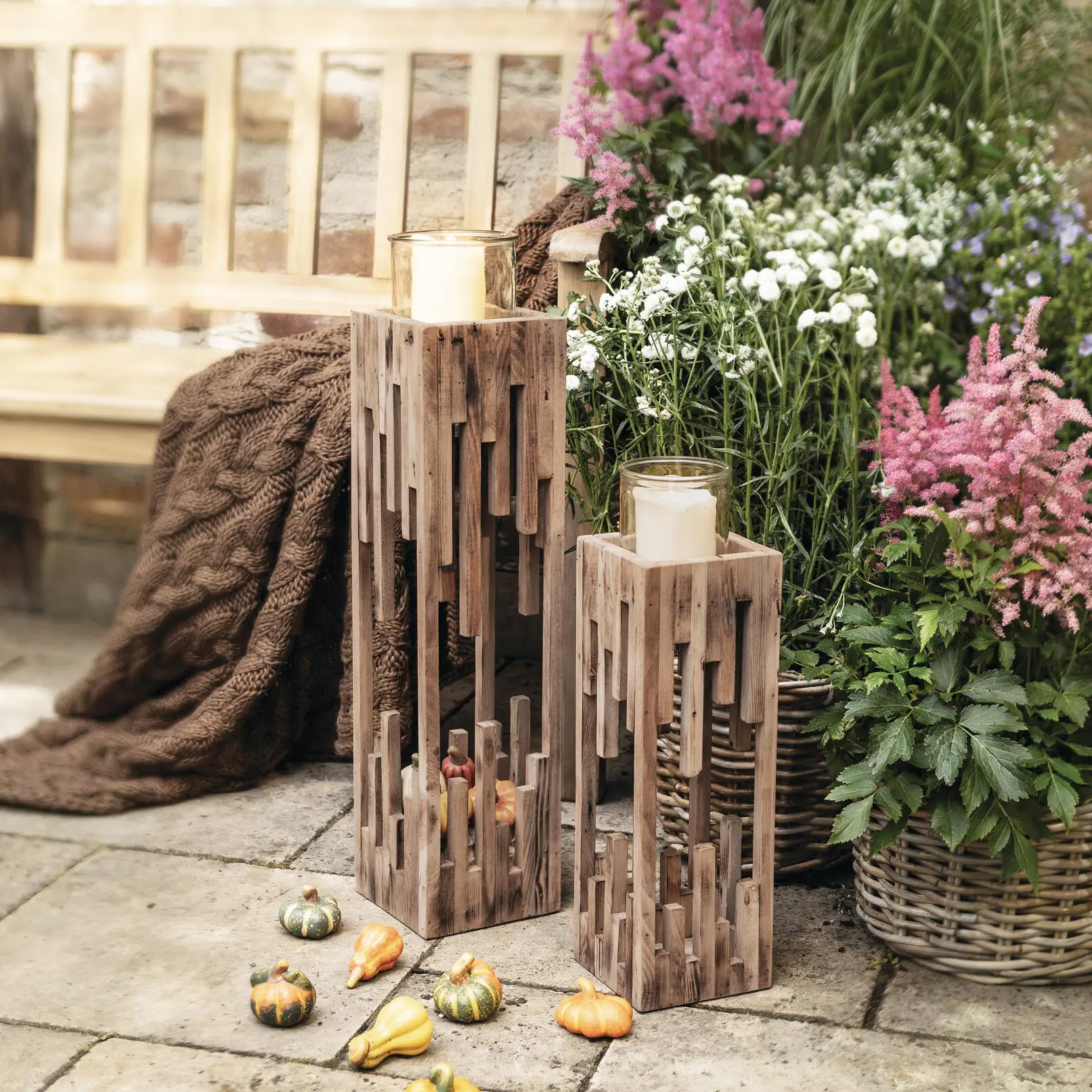 Windlichtsäule "Edges", groß  im Frank Flechtwaren Online Shop kaufen
