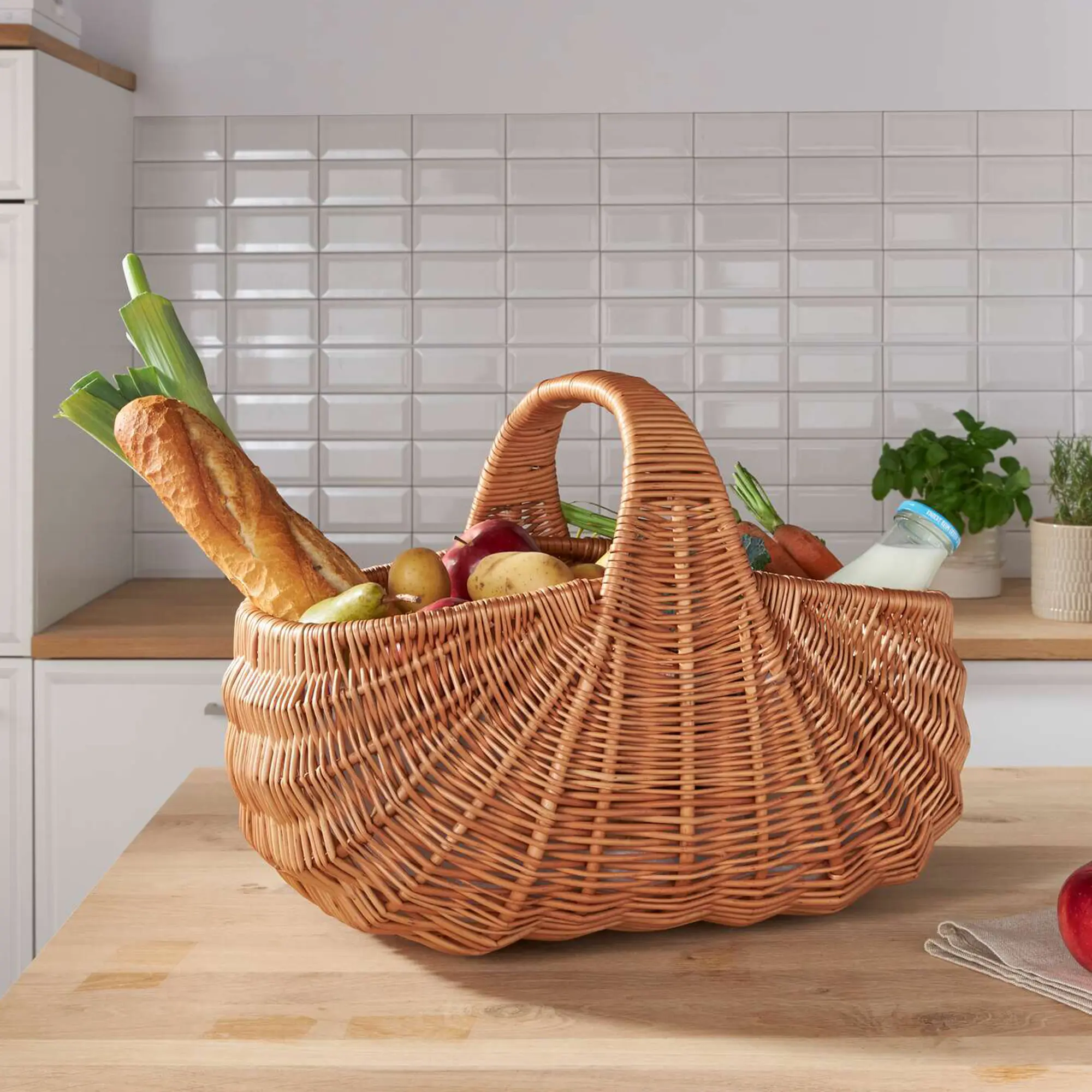Einkaufskorb "Muschel"  im Frank Flechtwaren Online Shop für Küche kaufen