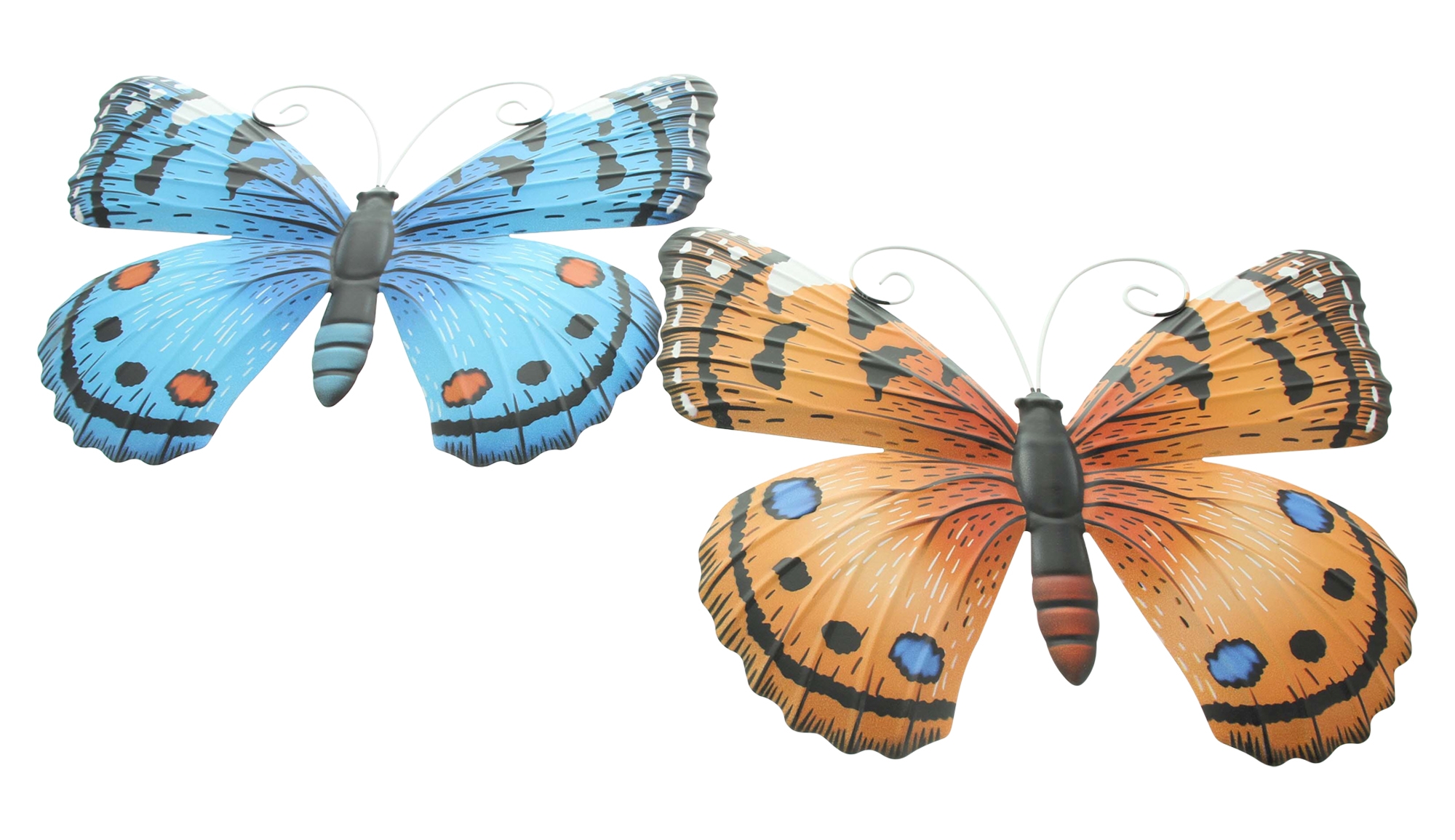 Schmetterling "Blau &amp; Orange", 2er Set  im Frank Flechtwaren Online Shop für Dekohänger kaufen