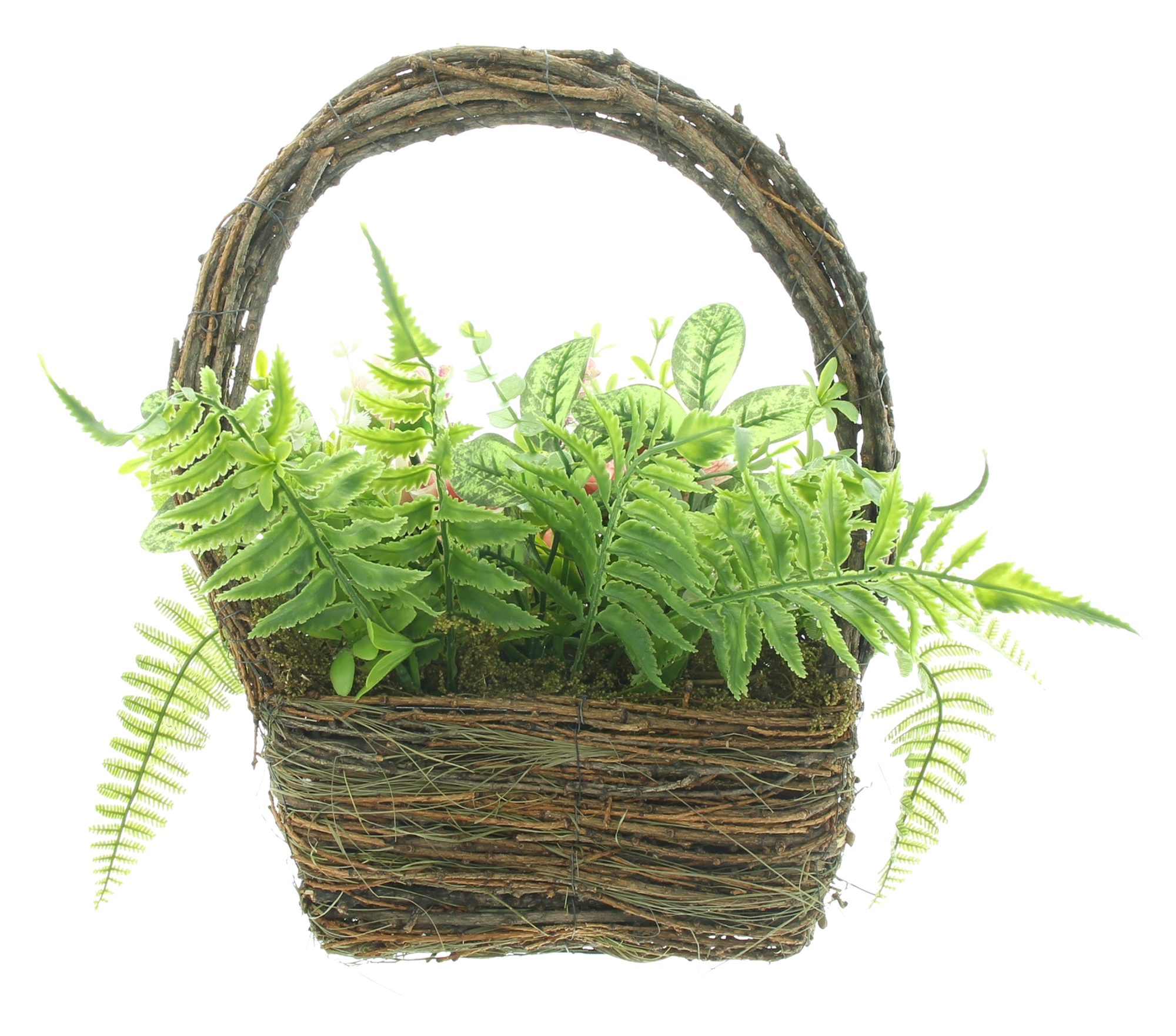 Kunstblumenkorb "Zartes Rosa"  im Frank Flechtwaren Online Shop für Gerade eingetroffen kaufen