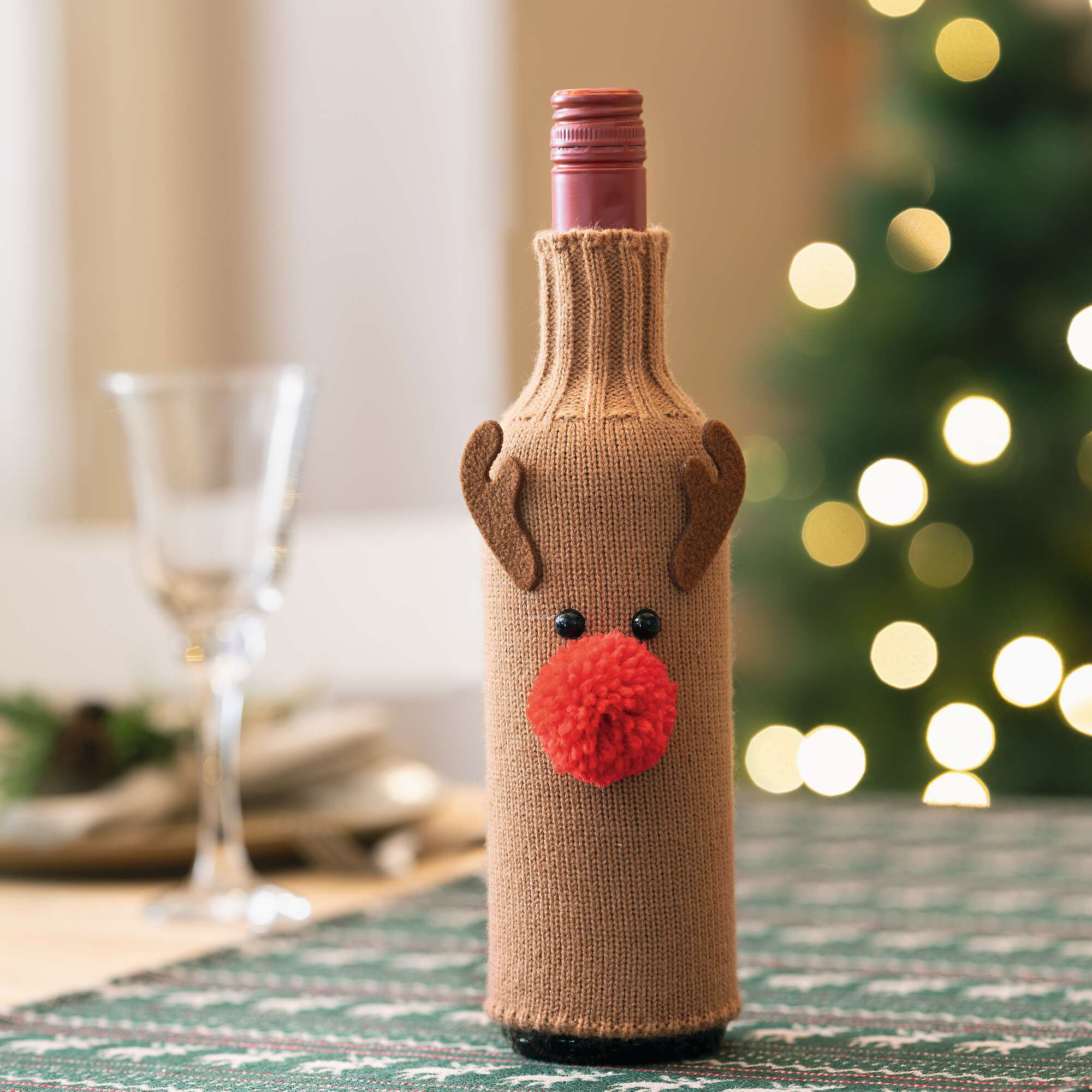 Flaschendeko "Rudolf"  im Frank Flechtwaren Online Shop kaufen