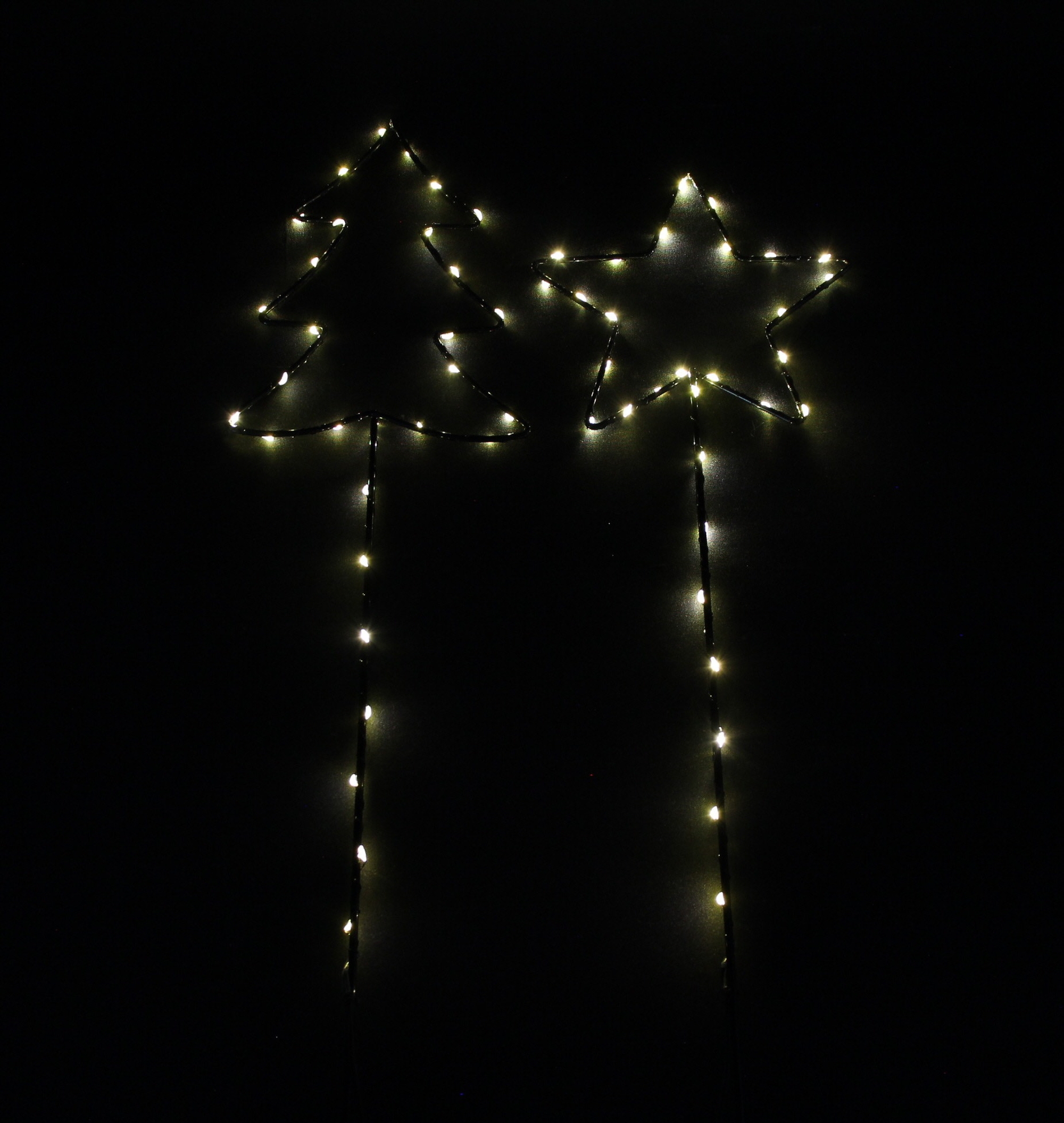 LED-Stecker "Tanne &amp; Stern", 2er Set  im Frank Flechtwaren Online Shop für Streuer &amp; Stecker kaufen