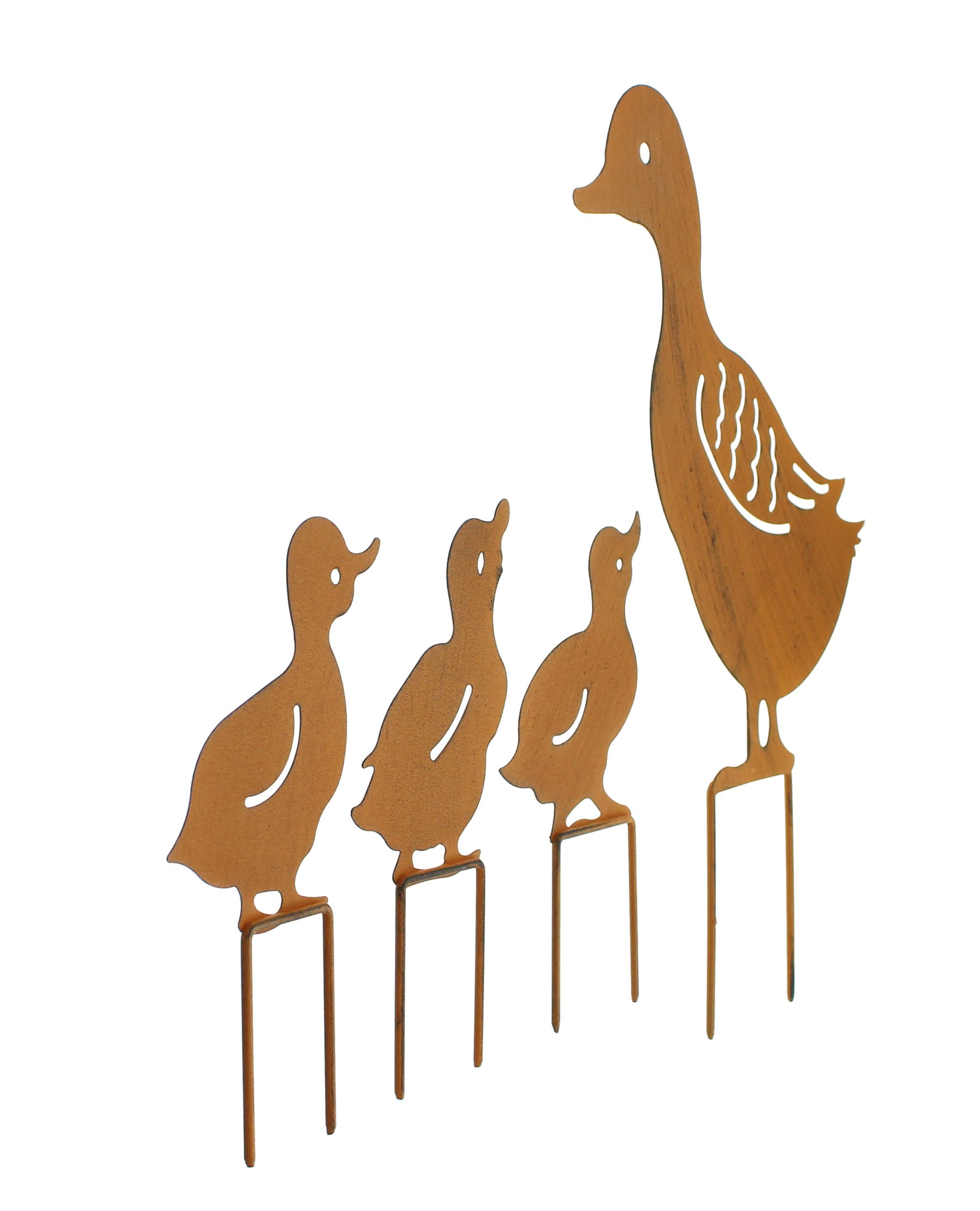 Gartenstecker "Entenfamilie", 4er Set  im Frank Flechtwaren Online Shop für Ostern kaufen