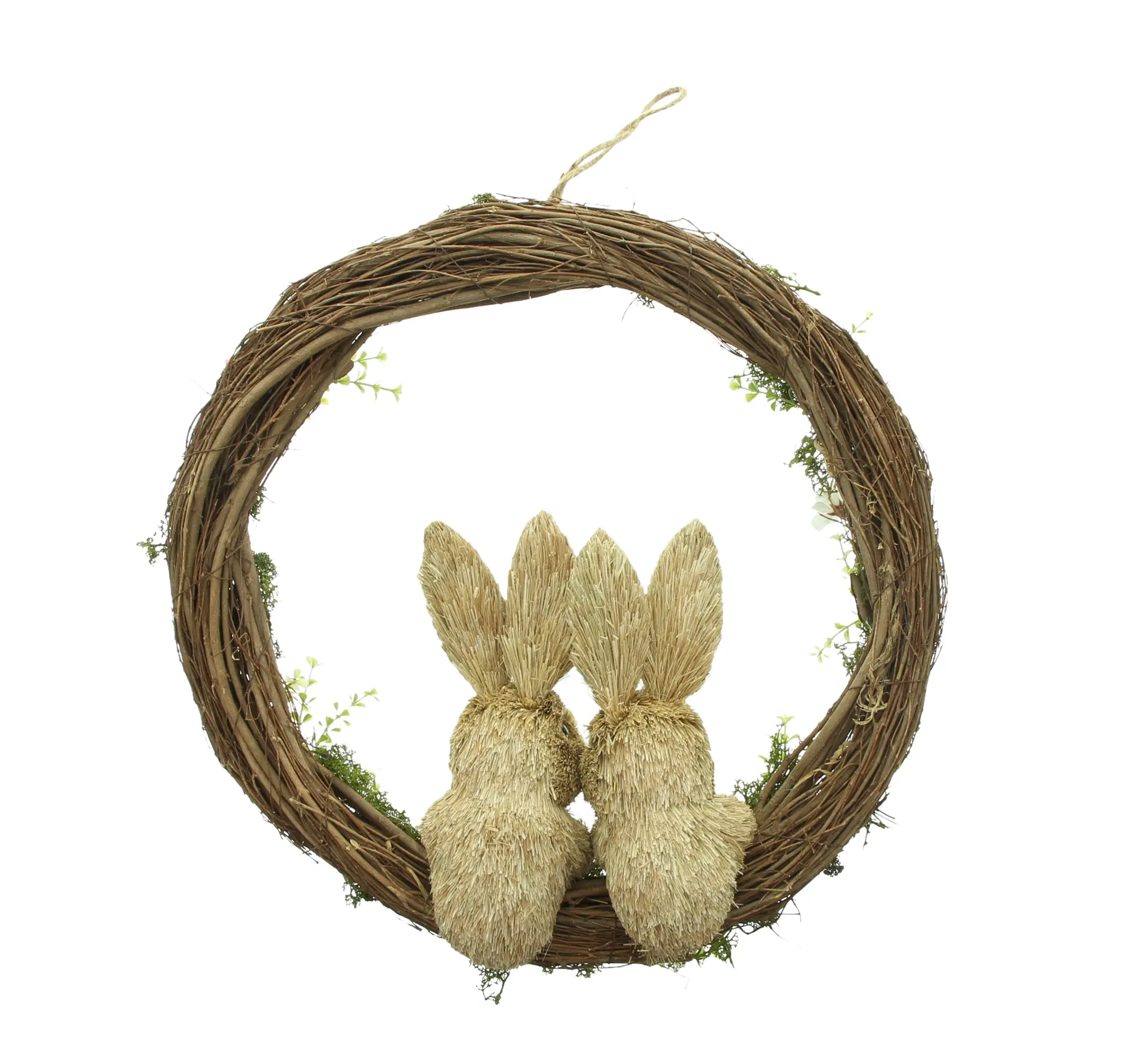 Kranz "Hasenpärchen"  im Frank Flechtwaren Online Shop für Bunte Osterzeit kaufen