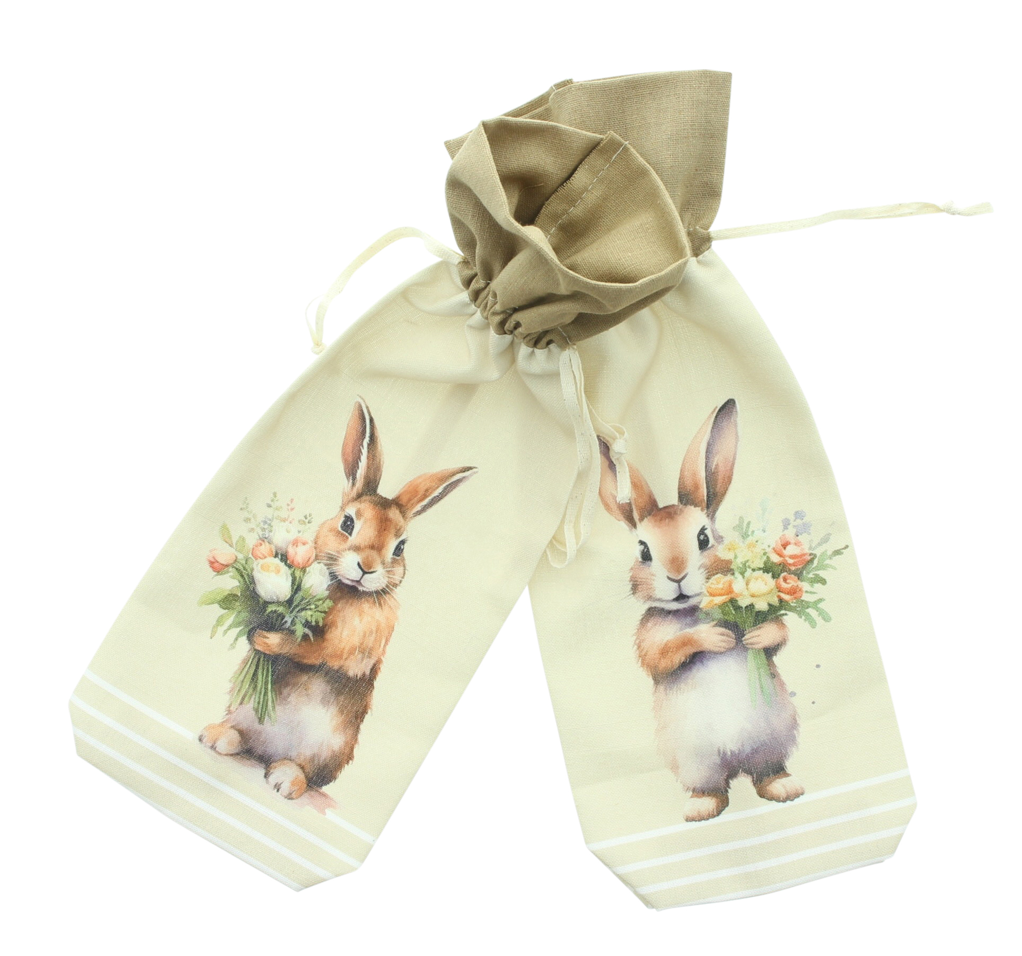 Geschenkbeutel "Blumenhase", 2er Set  im Frank Flechtwaren Online Shop für Gerade eingetroffen kaufen
