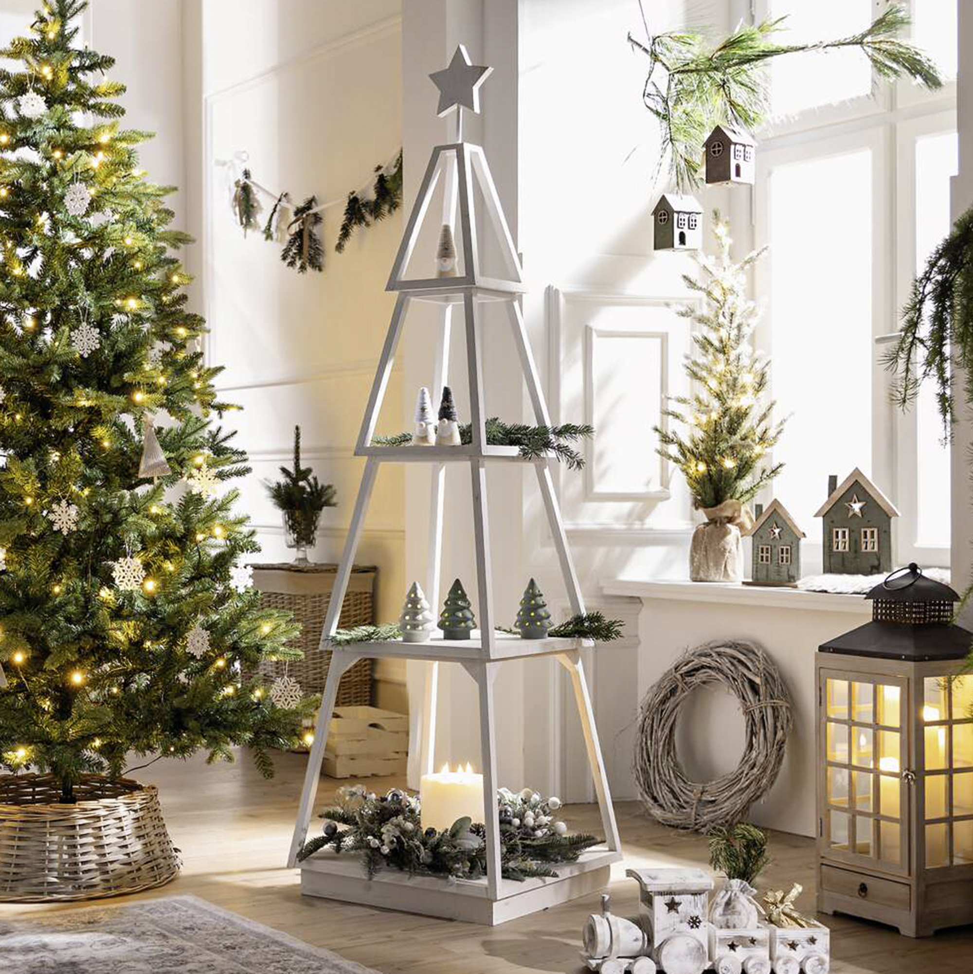Dekotanne "Shabby-White", 5tlg.  im Frank Flechtwaren Online Shop kaufen