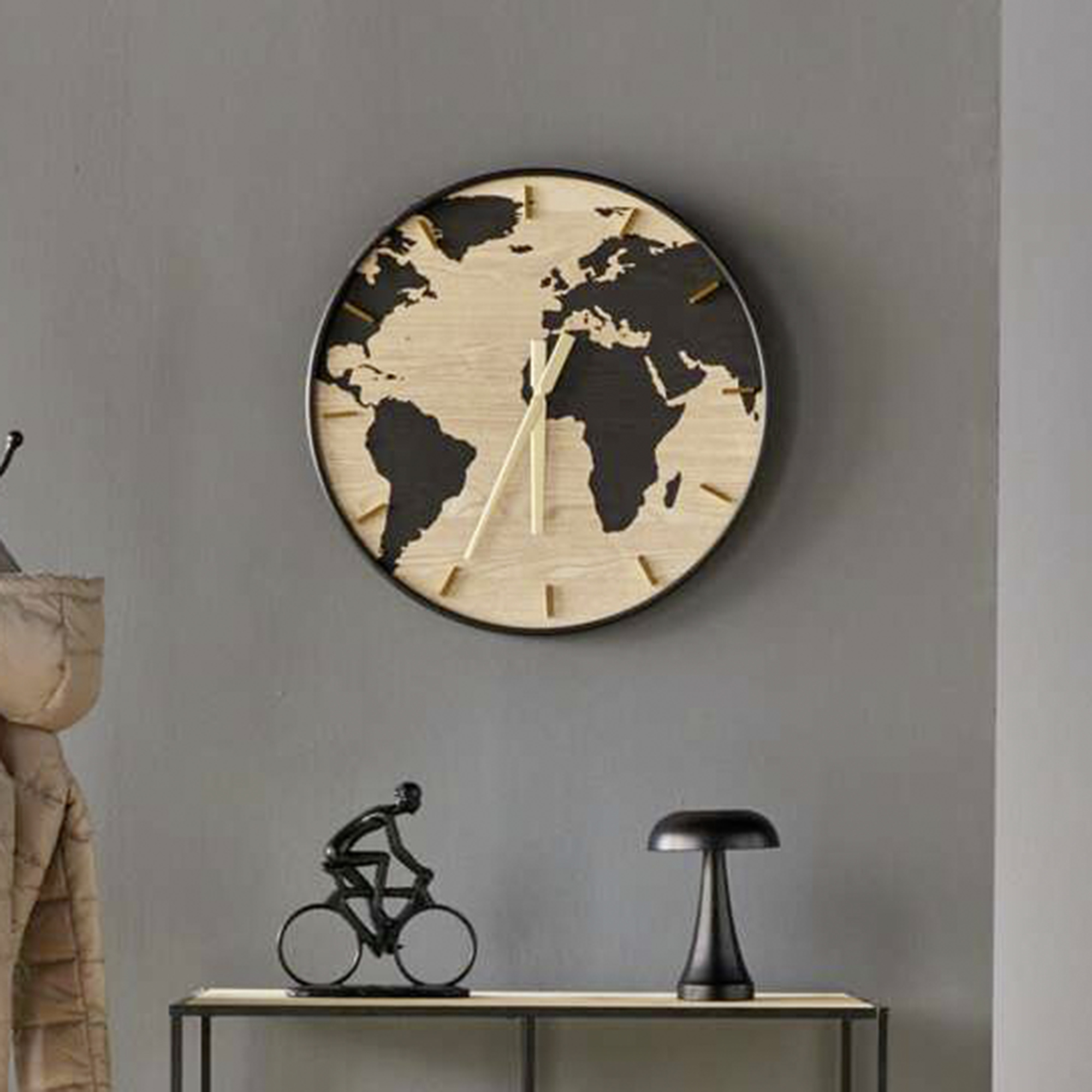 Wanduhr "Globetrotter"  im Frank Flechtwaren Online Shop kaufen