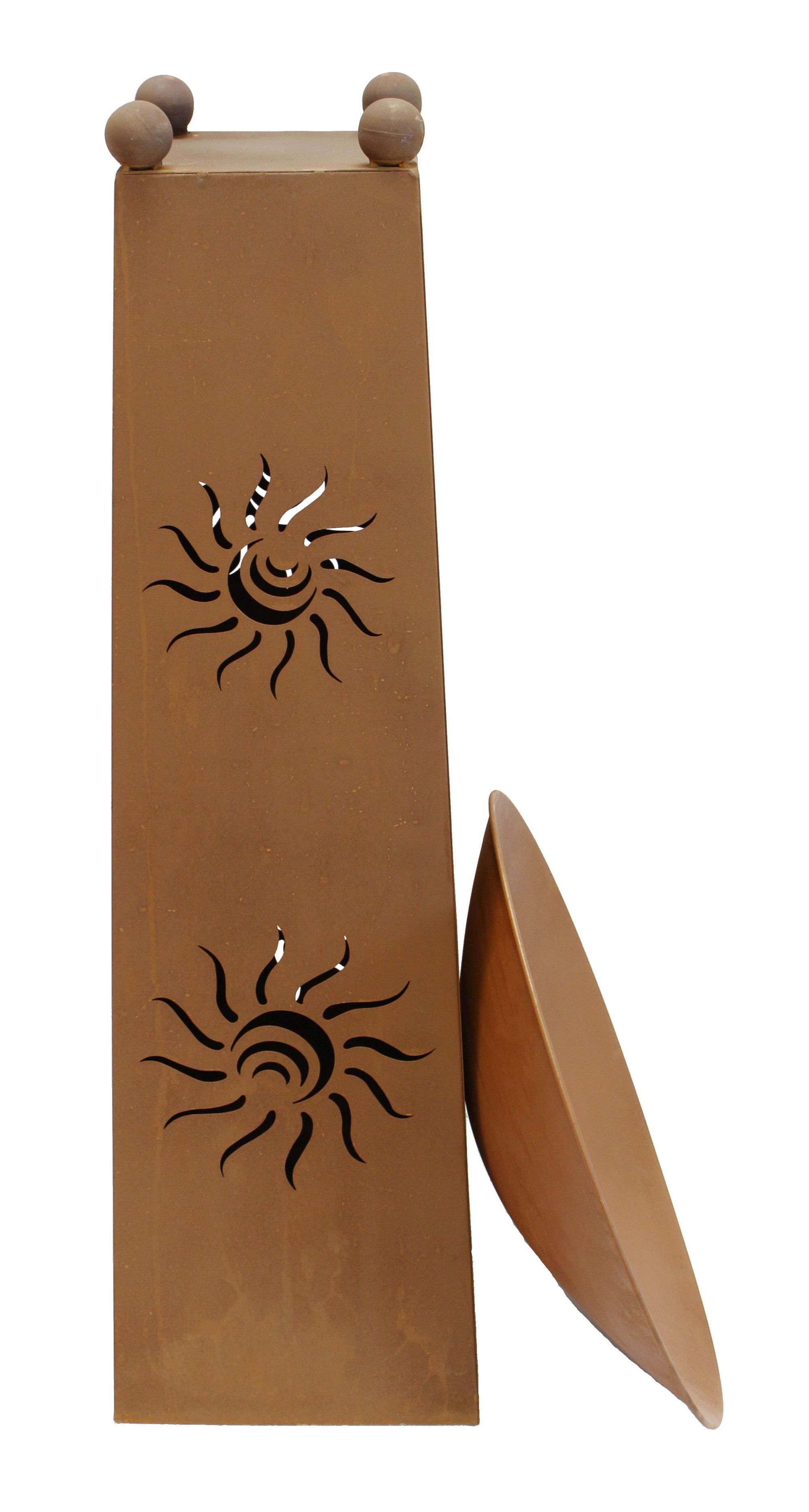 Säule "Sonne", 2tlg. im Frank Flechtwaren Online Shop für Feuerschalen kaufen Säule "Sonne", 2tlg. im Frank Flechtwaren Online Shop für Feuerschalen kaufen