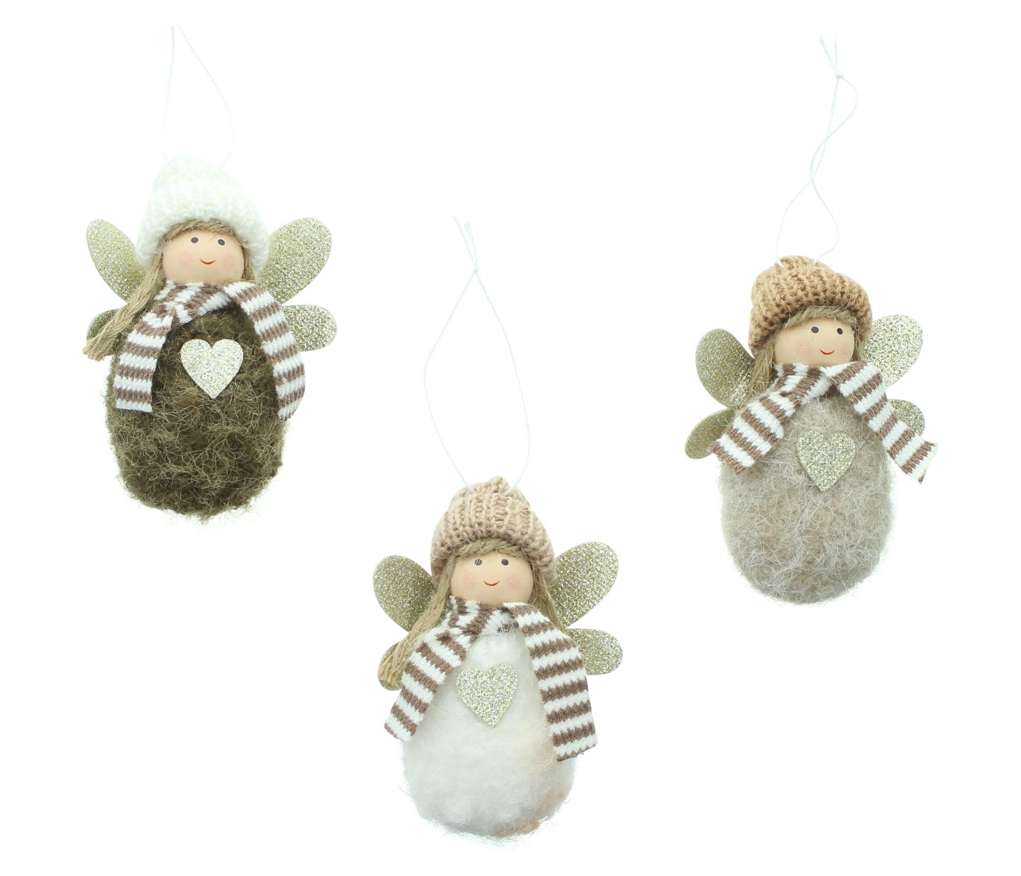 Deko-Hänger "Engel mit Herz", 3er Set  im Frank Flechtwaren Online Shop für Dekohänger  kaufen