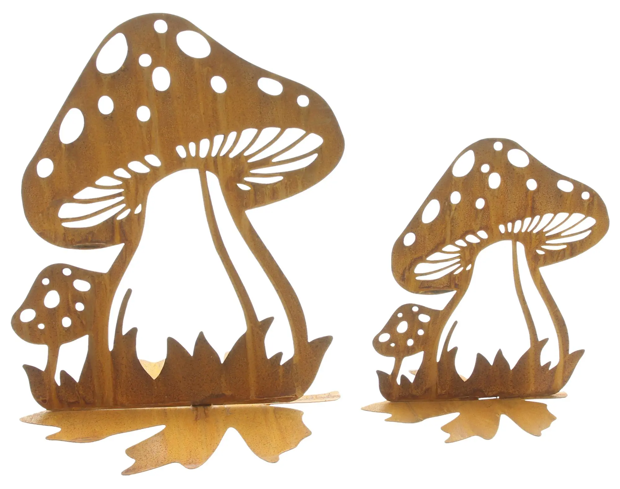 Metalldeko "Pilz", 2er Set  im Frank Flechtwaren Online Shop für Herbstgarten kaufen