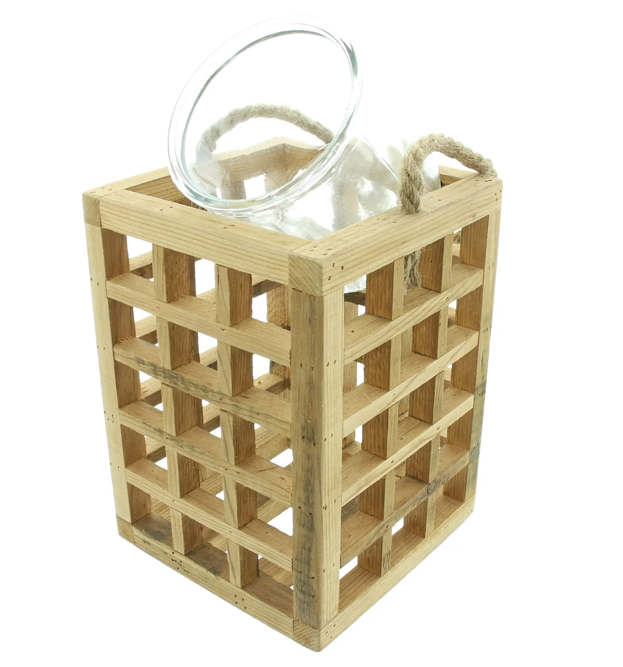 Windlicht "Wood"  im Frank Flechtwaren Online Shop für Windlichter kaufen