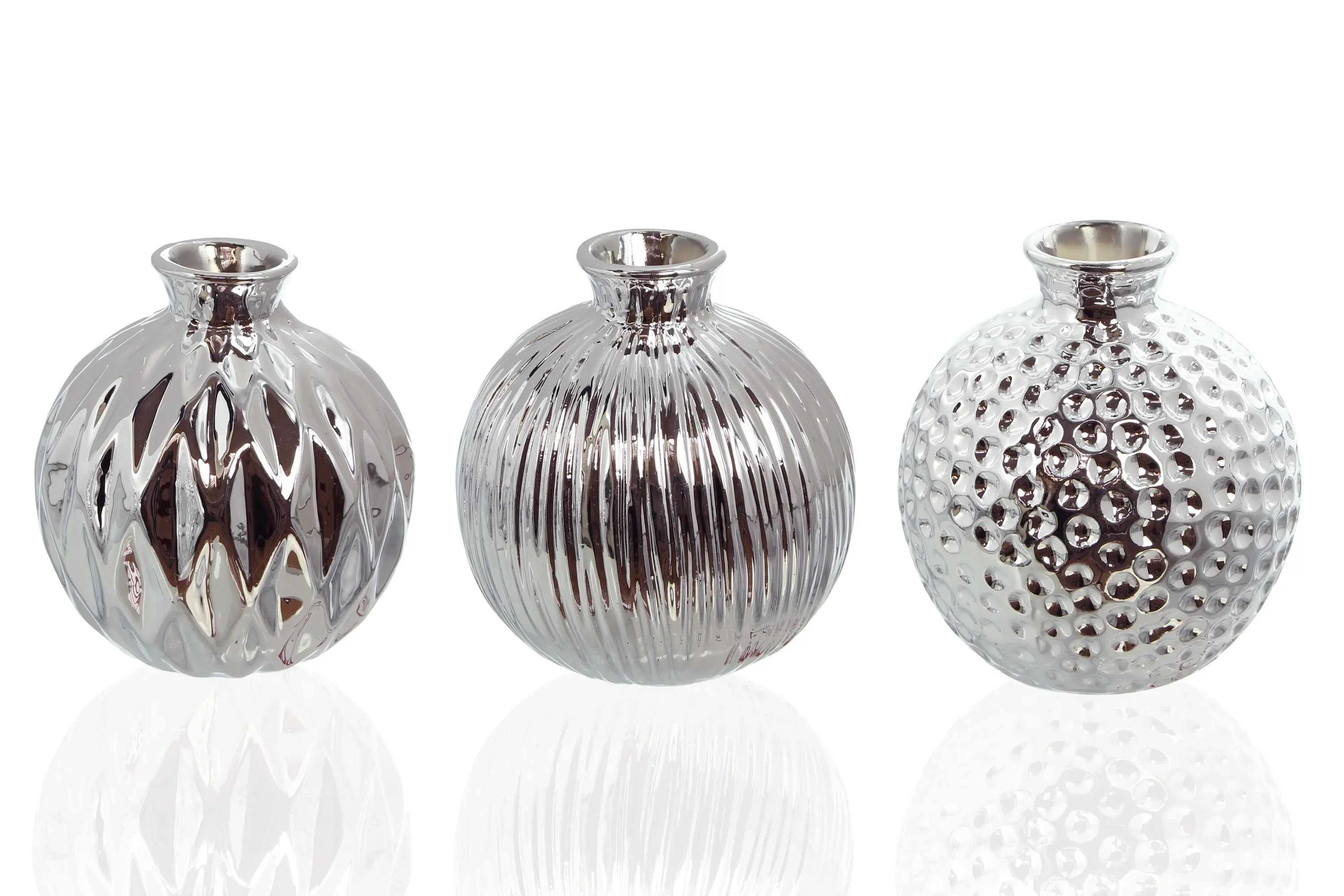 Dekovase "Silberschein", 3er Set  im Frank Flechtwaren Online Shop für Ostern kaufen