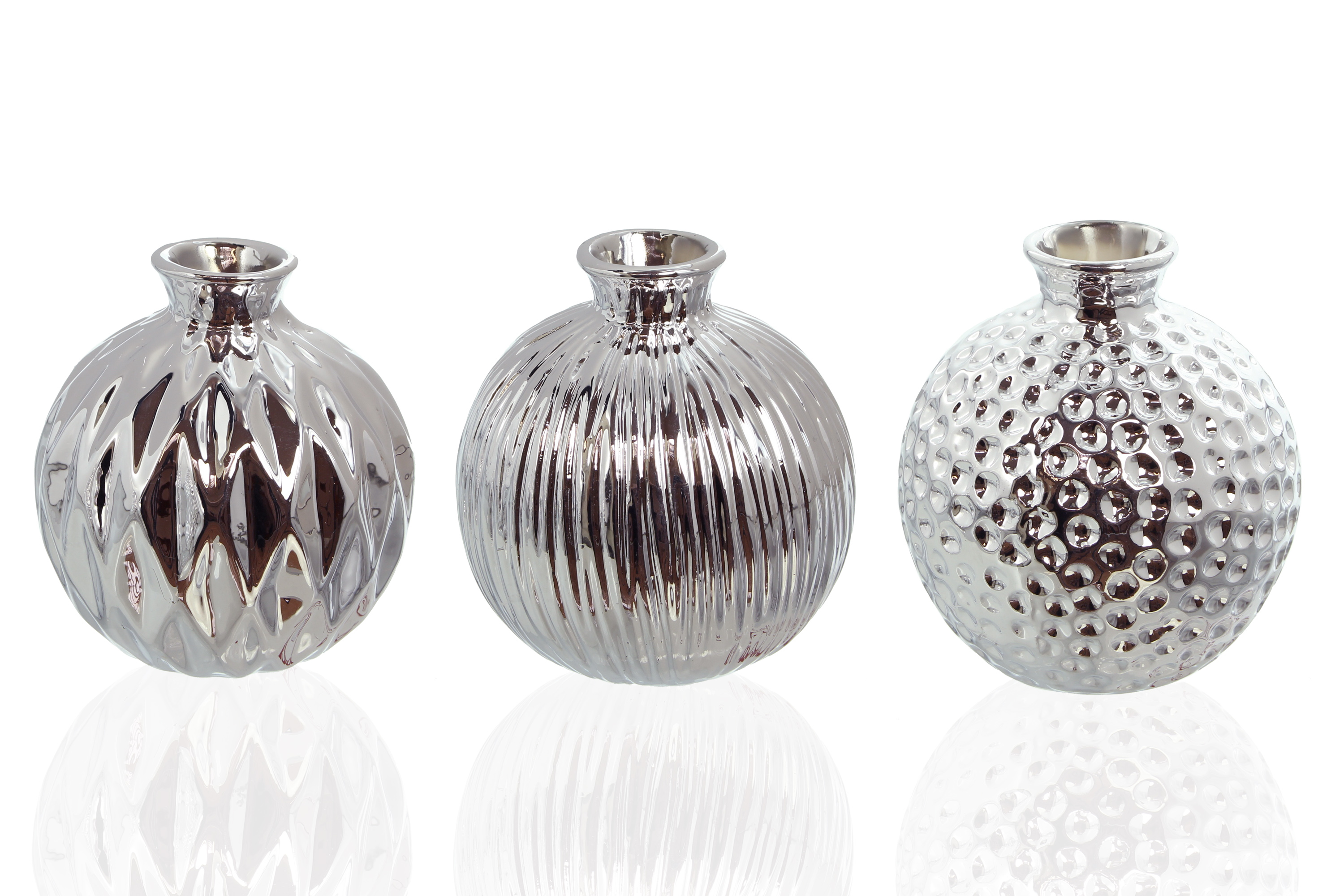 Dekovase "Silberschein", 3er Set  im Frank Flechtwaren Online Shop für Ostern kaufen