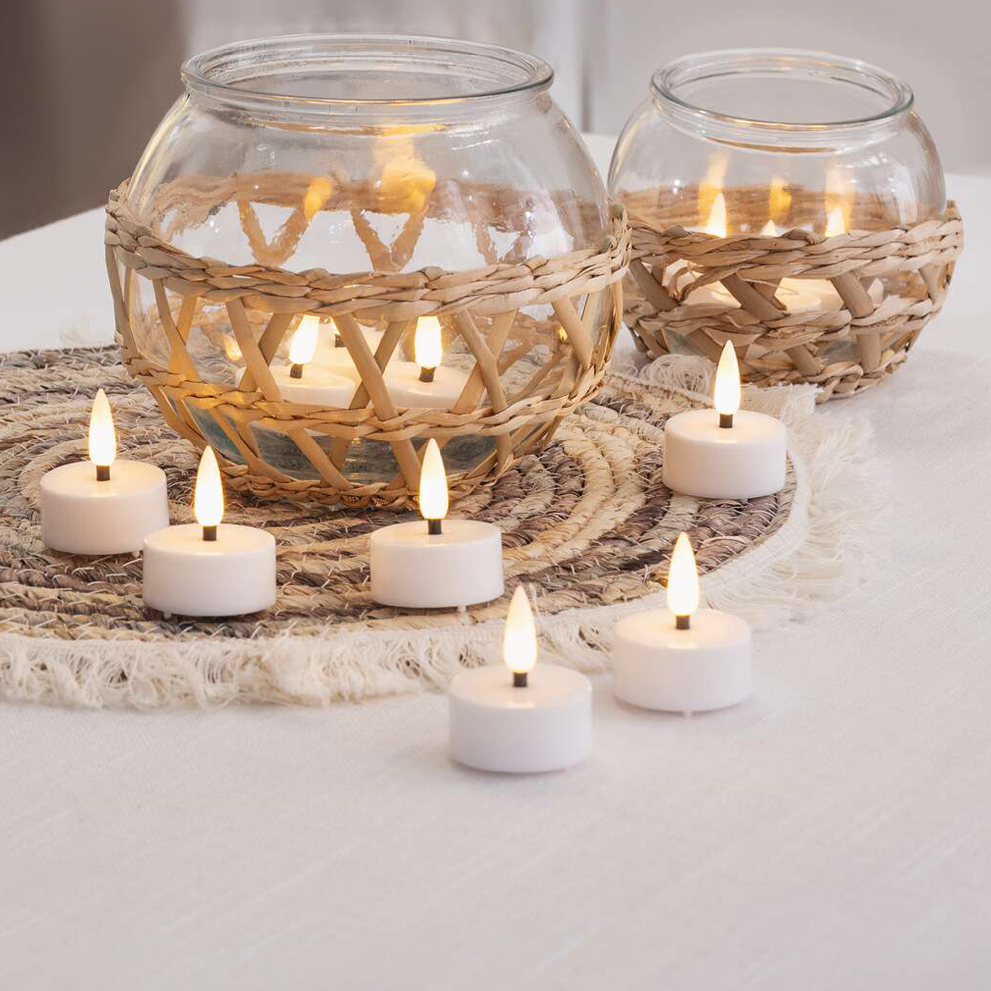 Acheter Lot de 12 bougies chauffe-plats LED "Shine"  dans la boutique en ligne de Frank Flechtwaren