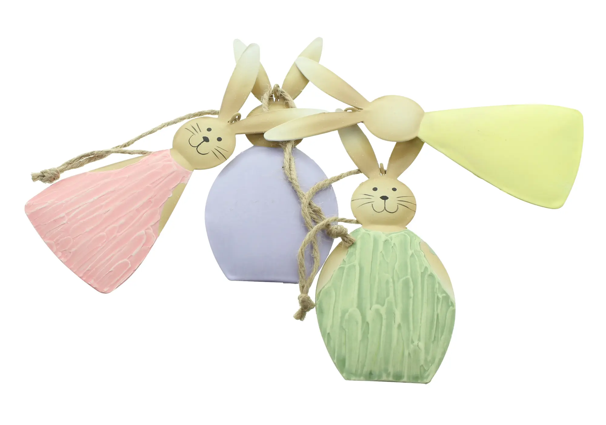 Hasenhänger "Buntes Osterfest", 4er Set  im Frank Flechtwaren Online Shop für Österliche Dekohänger kaufen