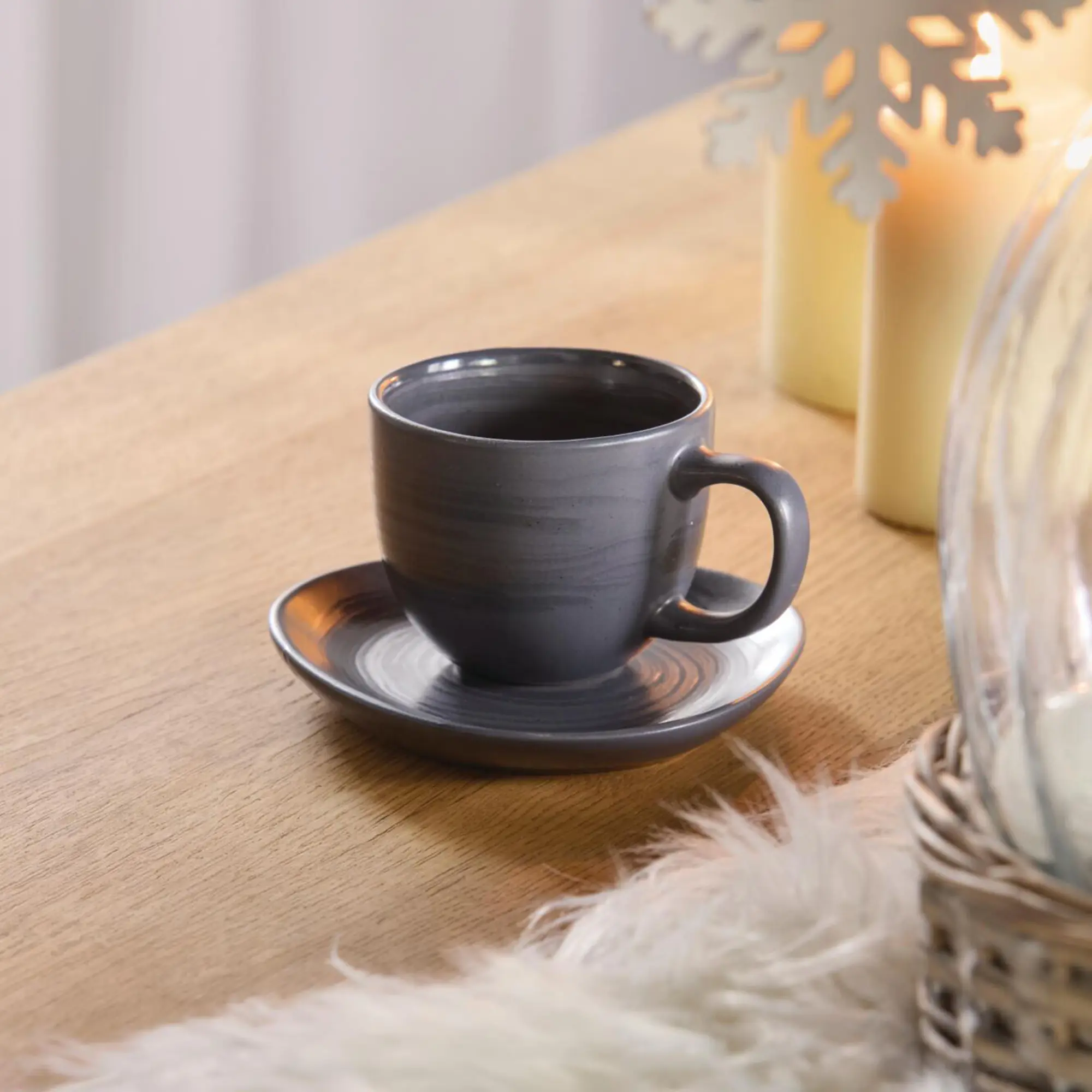 Espressotasse mit Unterteller "Circle", 2tlg.  im Frank Flechtwaren Online Shop kaufen