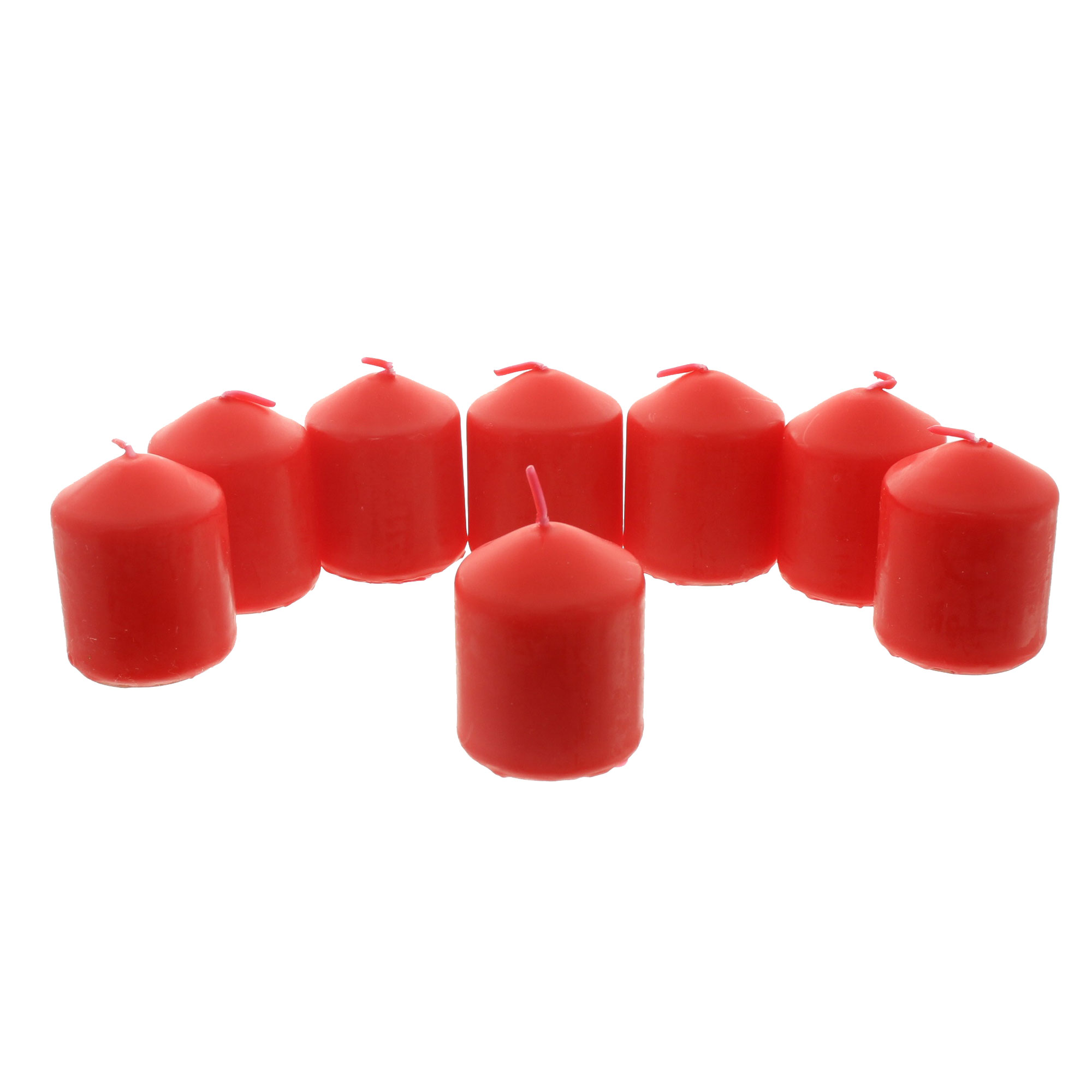 Kerze "Bright Red", 8er Set  im Frank Flechtwaren Online Shop für Kerzen &amp; LED-Kerzen kaufen