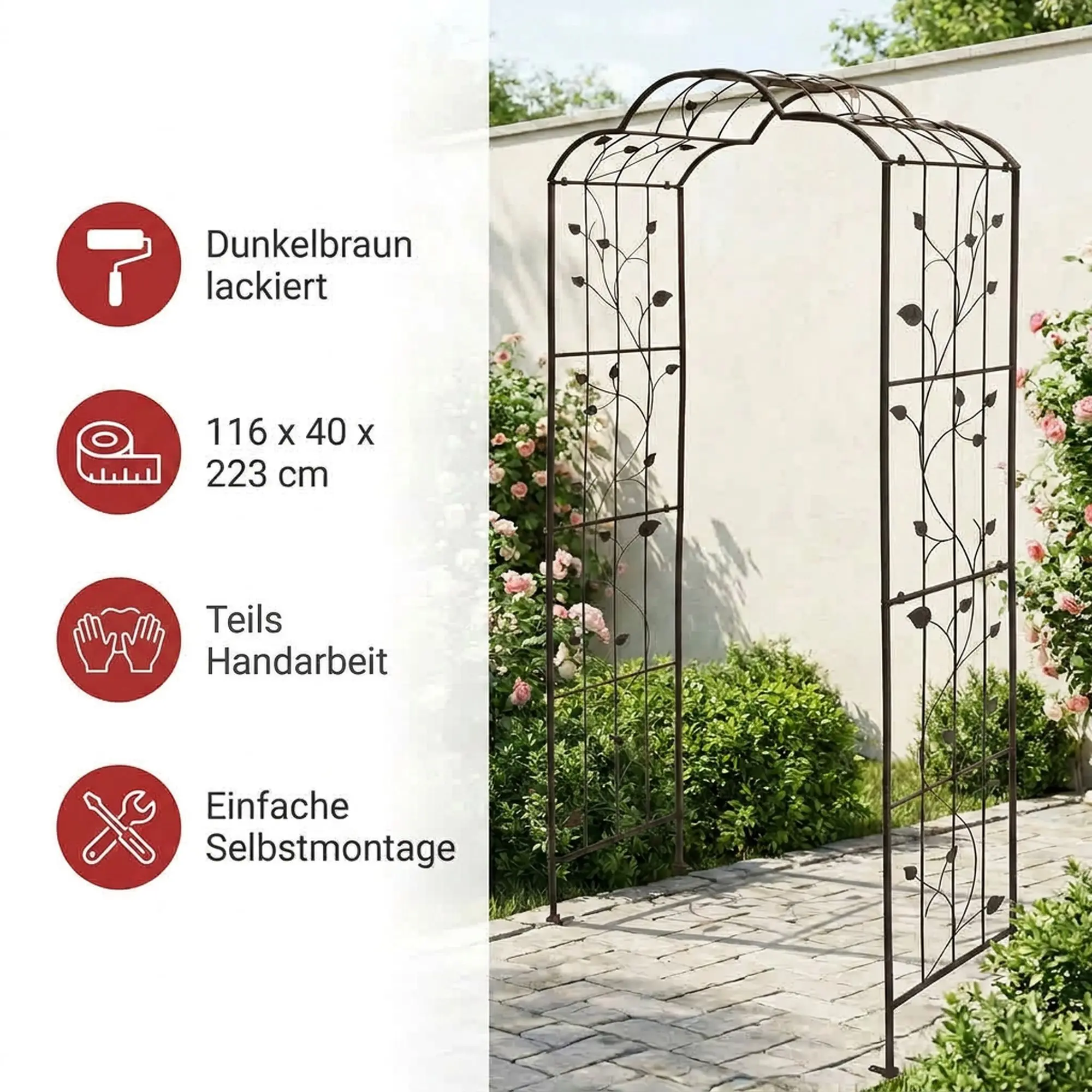 Metallrankbogen "Provencal"  im Frank Flechtwaren Online Shop für Rankhilfen &amp; Rankbögen kaufen