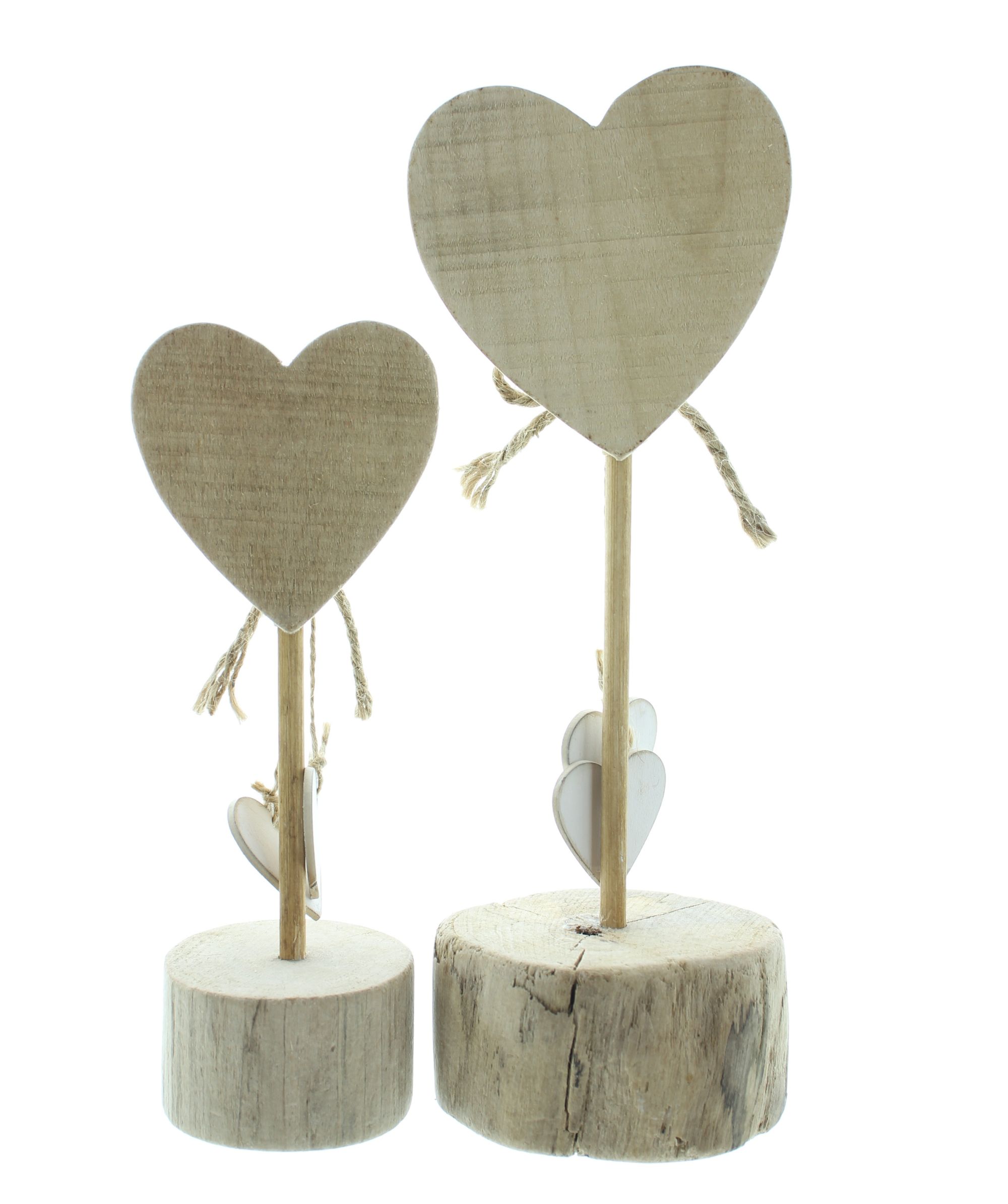 Holzdeko "Herzchen", 2er Set  im Frank Flechtwaren Online Shop für Ostern kaufen