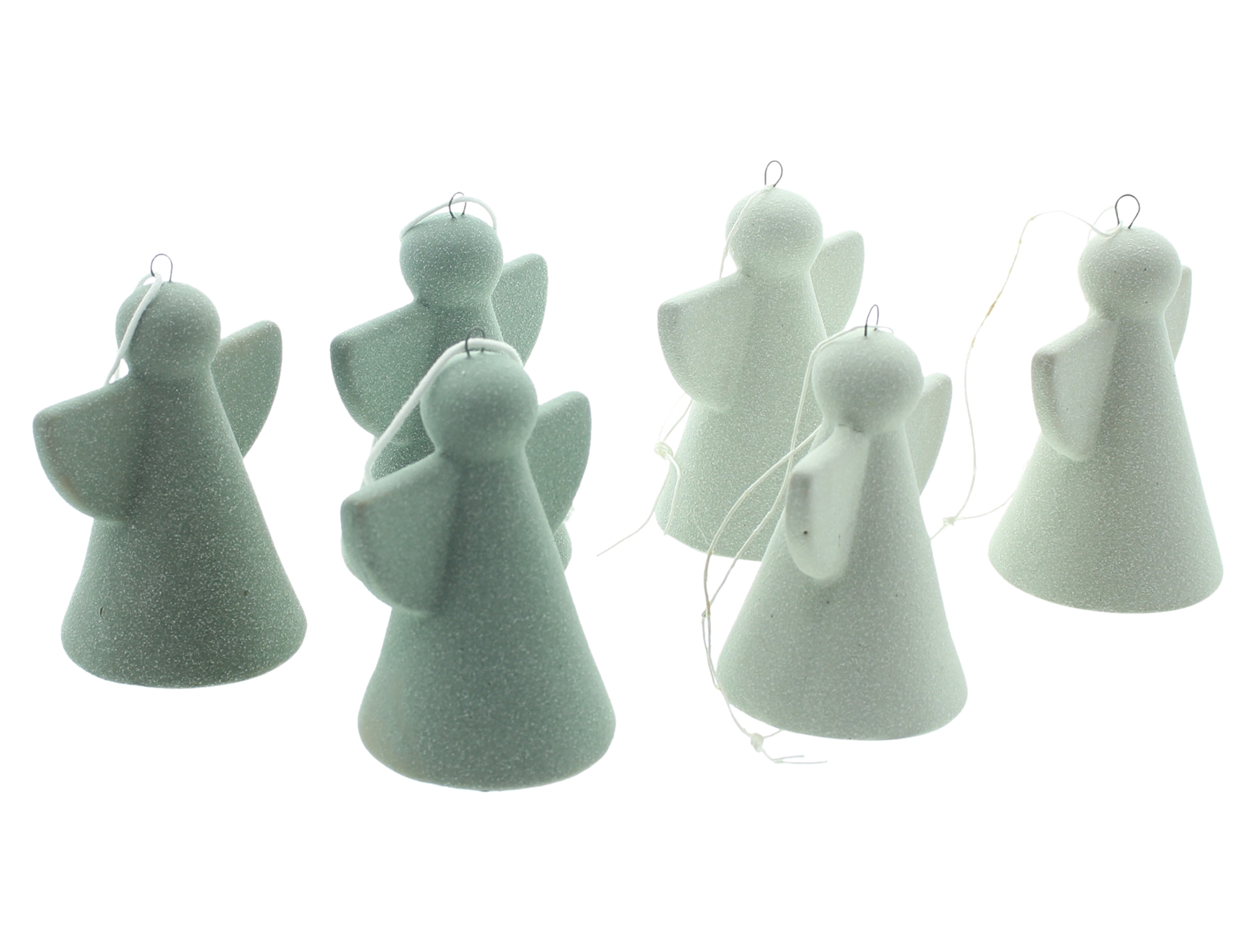 Engelhänger "Green", 6er Set  im Frank Flechtwaren Online Shop für Baumschmuck kaufen