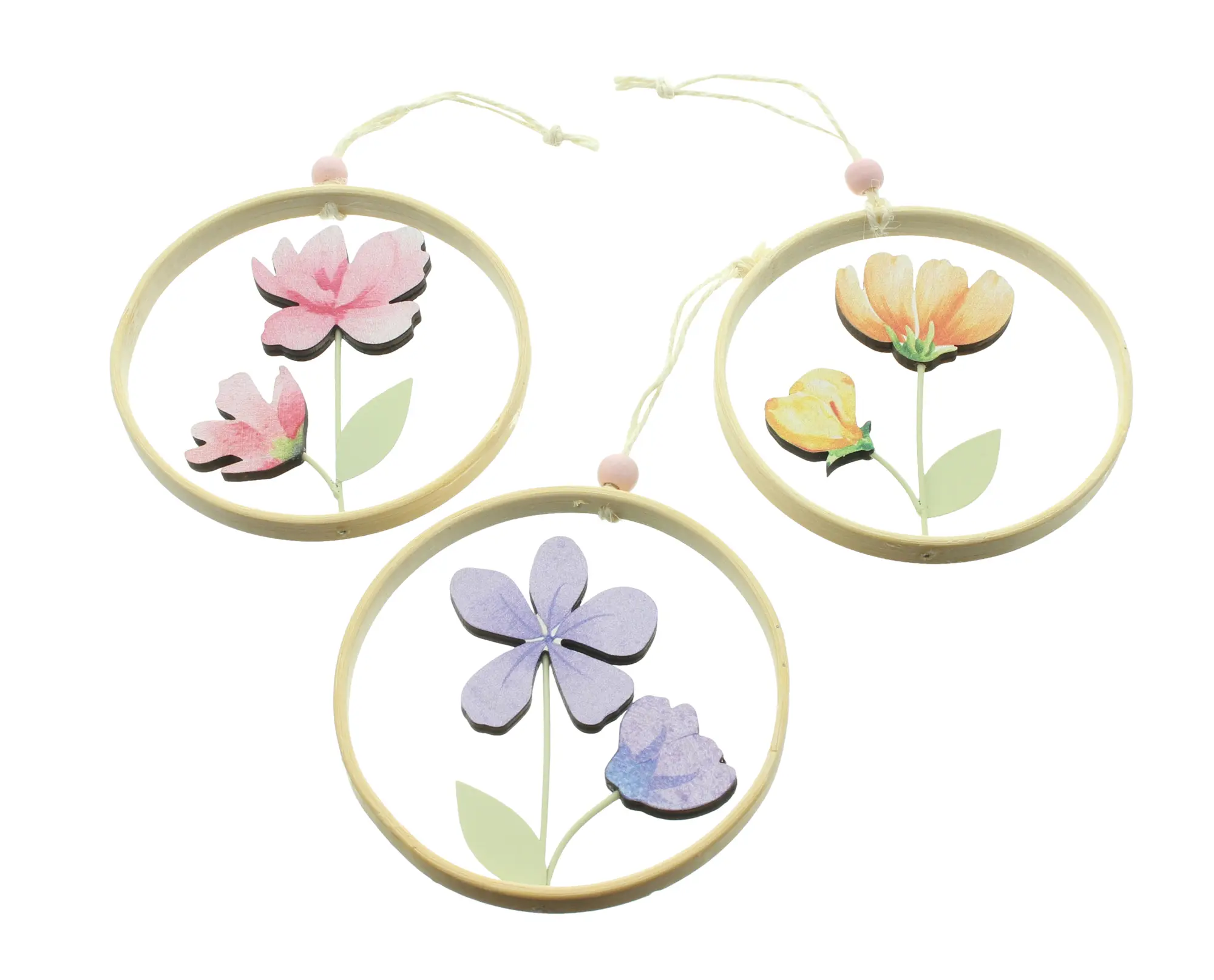 Hänger "Frühlingsblumen", 3er Set  im Frank Flechtwaren Online Shop für Dekohänger kaufen