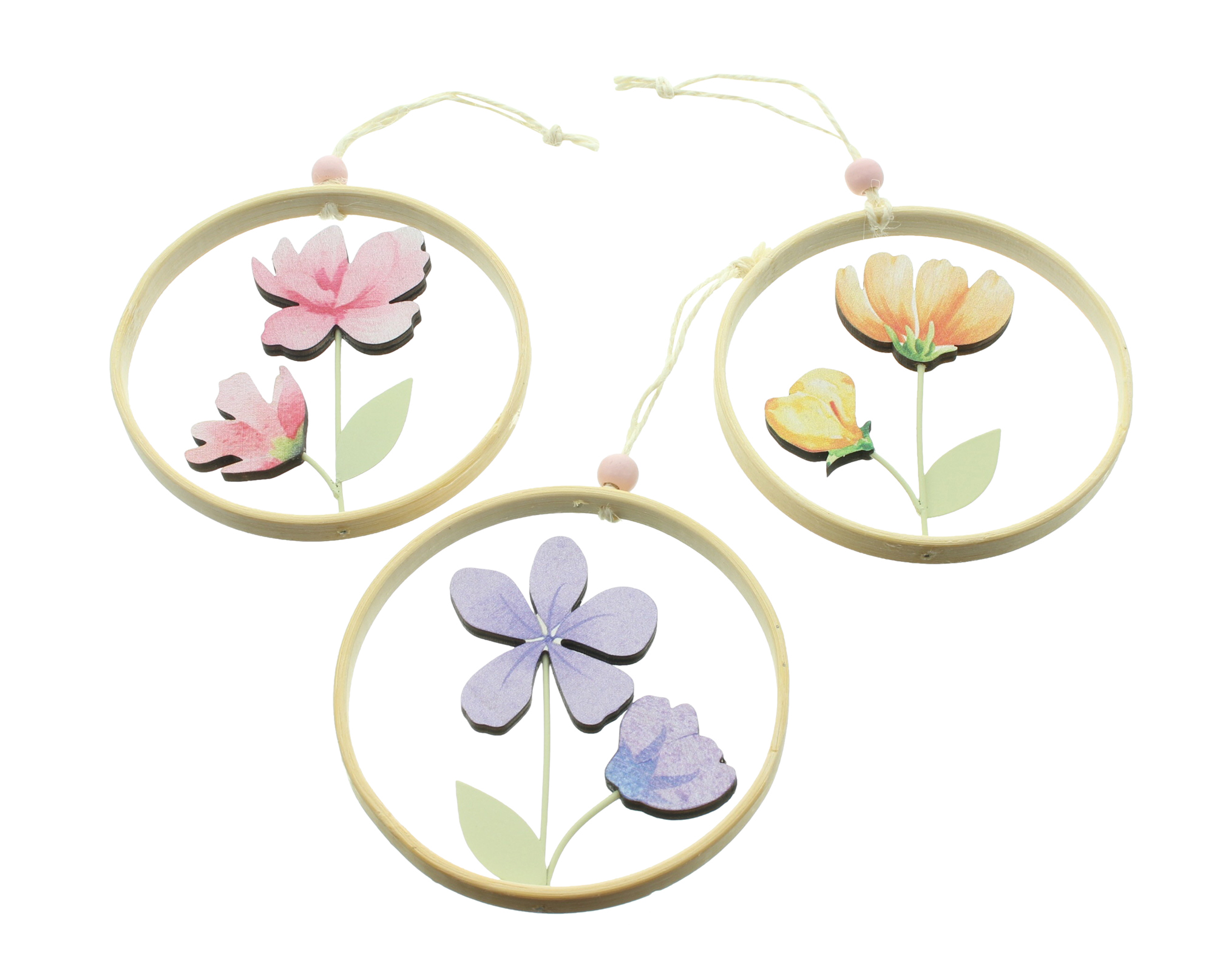 Hänger "Frühlingsblumen", 3er Set  im Frank Flechtwaren Online Shop für Gerade eingetroffen kaufen