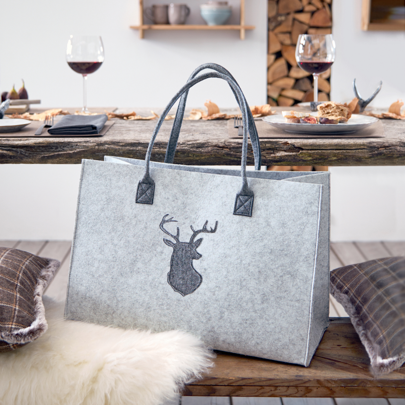 Filztasche "Hirsch"  im Frank Flechtwaren Online Shop kaufen