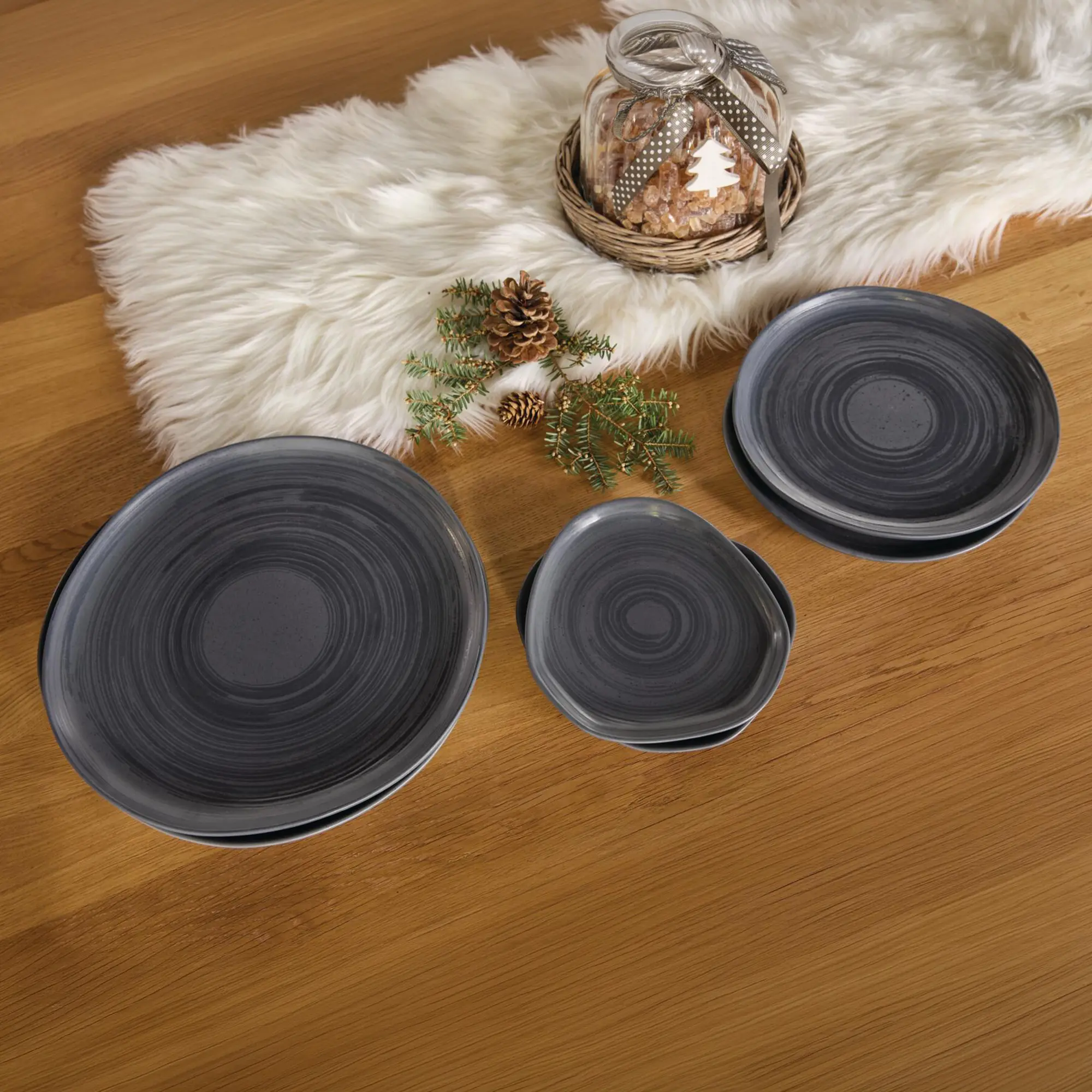 Kleiner Teller "Circle", 2er Set  im Frank Flechtwaren Online Shop für Küche kaufen