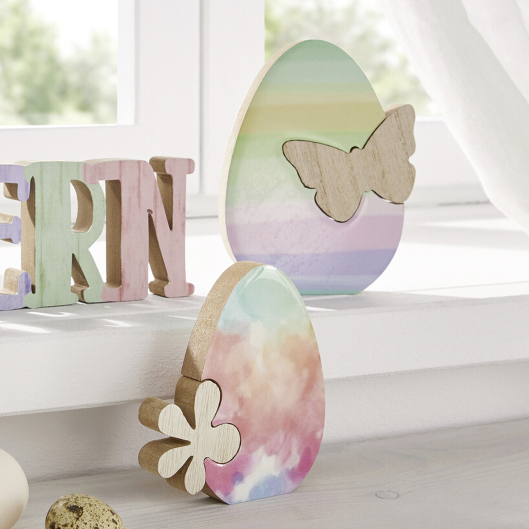 Osterdeko "Blume &amp; Schmetterling", 2er Set  im Frank Flechtwaren Online Shop kaufen