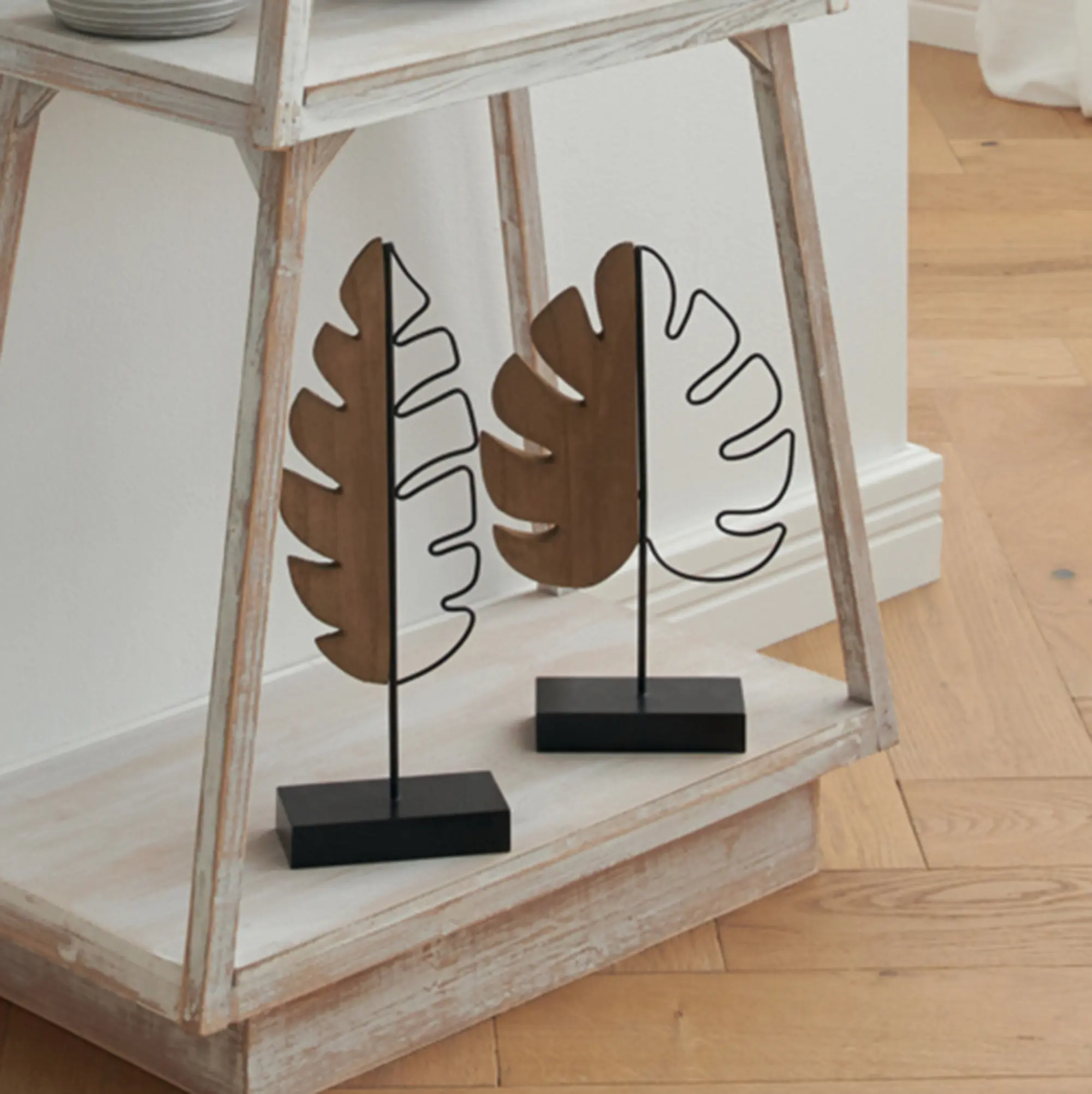 Dekoelement "Blätter", 2er Set  im Frank Flechtwaren Online Shop kaufen