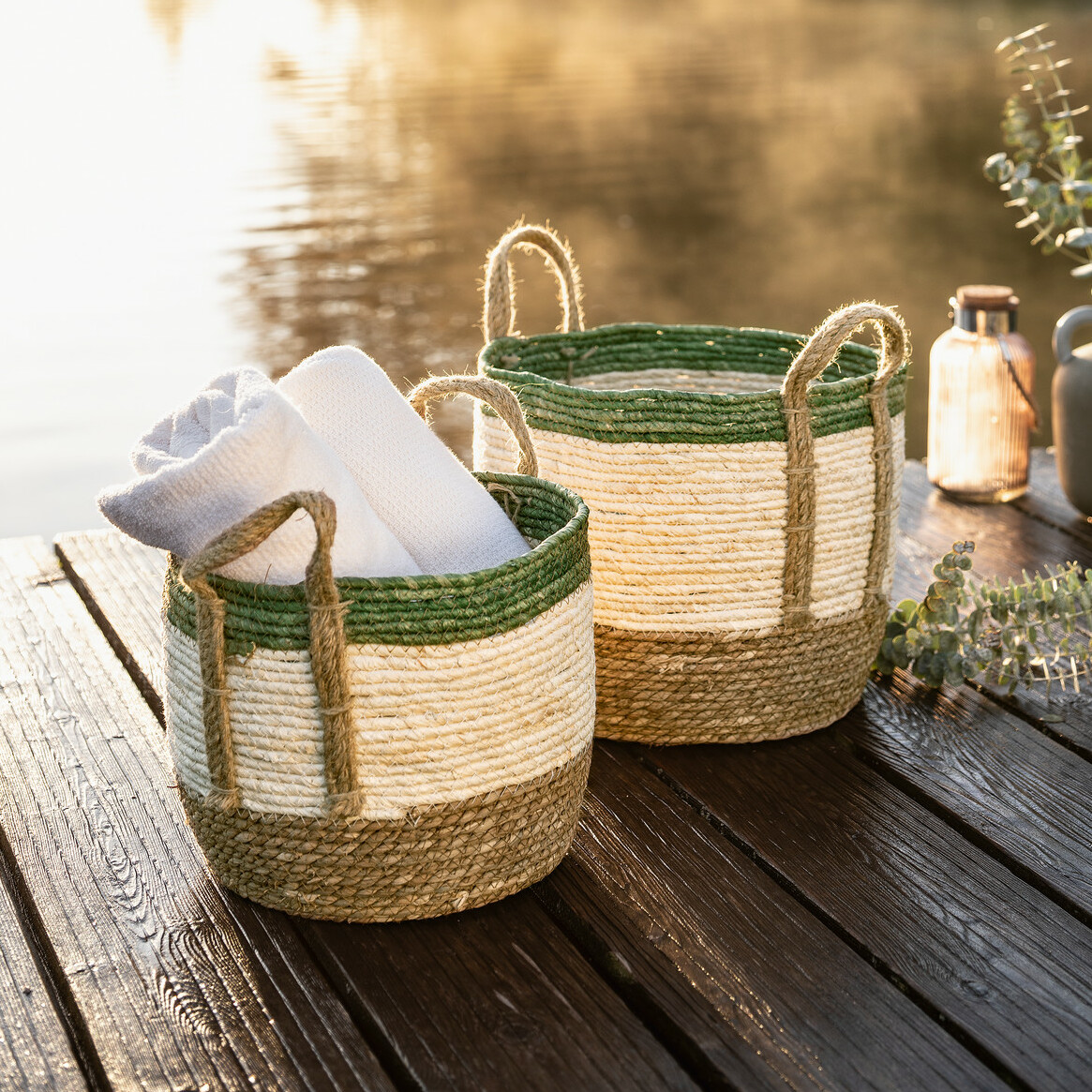 Füllkorb "Farbkombi", 2er Set  im Frank Flechtwaren Online Shop kaufen