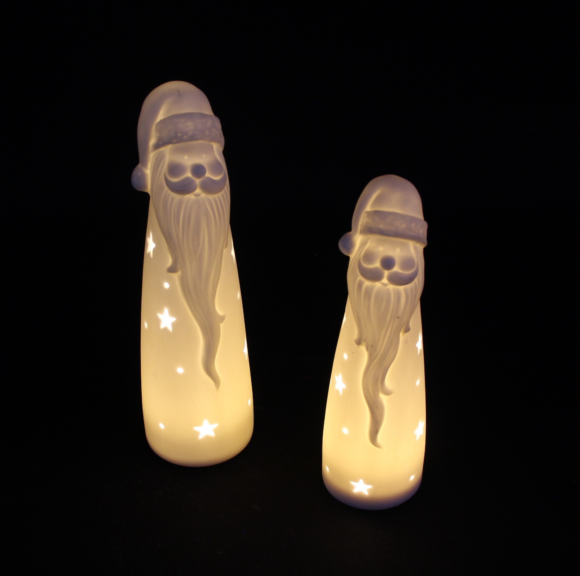 LED-Santa "White", 2er Set  im Frank Flechtwaren Online Shop für Weihnachtsmänner kaufen