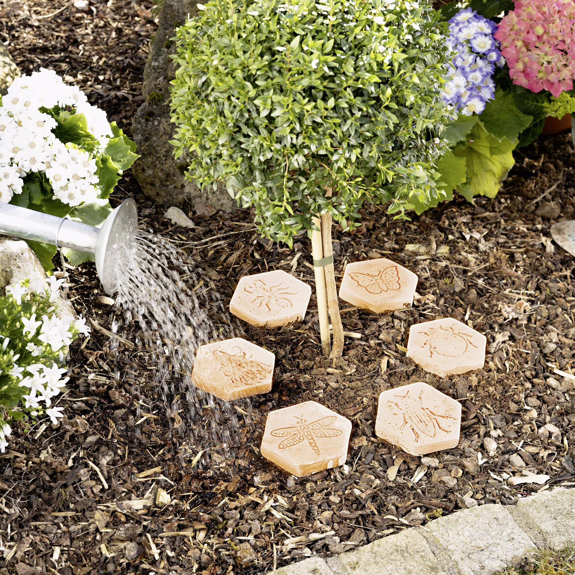 Pflanzenverdunstungsschutz "Gartenliebe", 6er Set im Frank Flechtwaren Online Shop für Hochbeete kaufen Pflanzenverdunstungsschutz "Gartenliebe", 6er Set im Frank Flechtwaren Online Shop für Hochbeete kaufen
