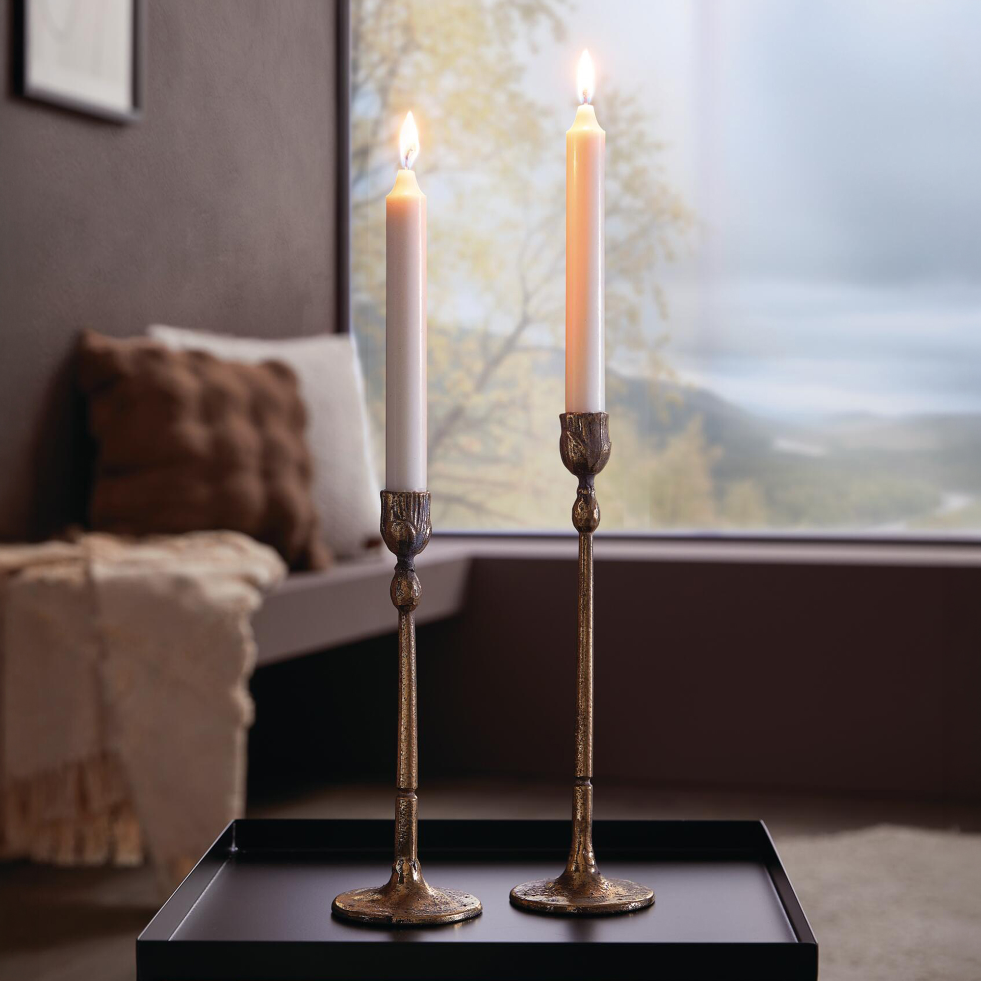 Stabkerzenhalter "Gold", 2er Set  im Frank Flechtwaren Online Shop für Pflanztöpfe kaufen