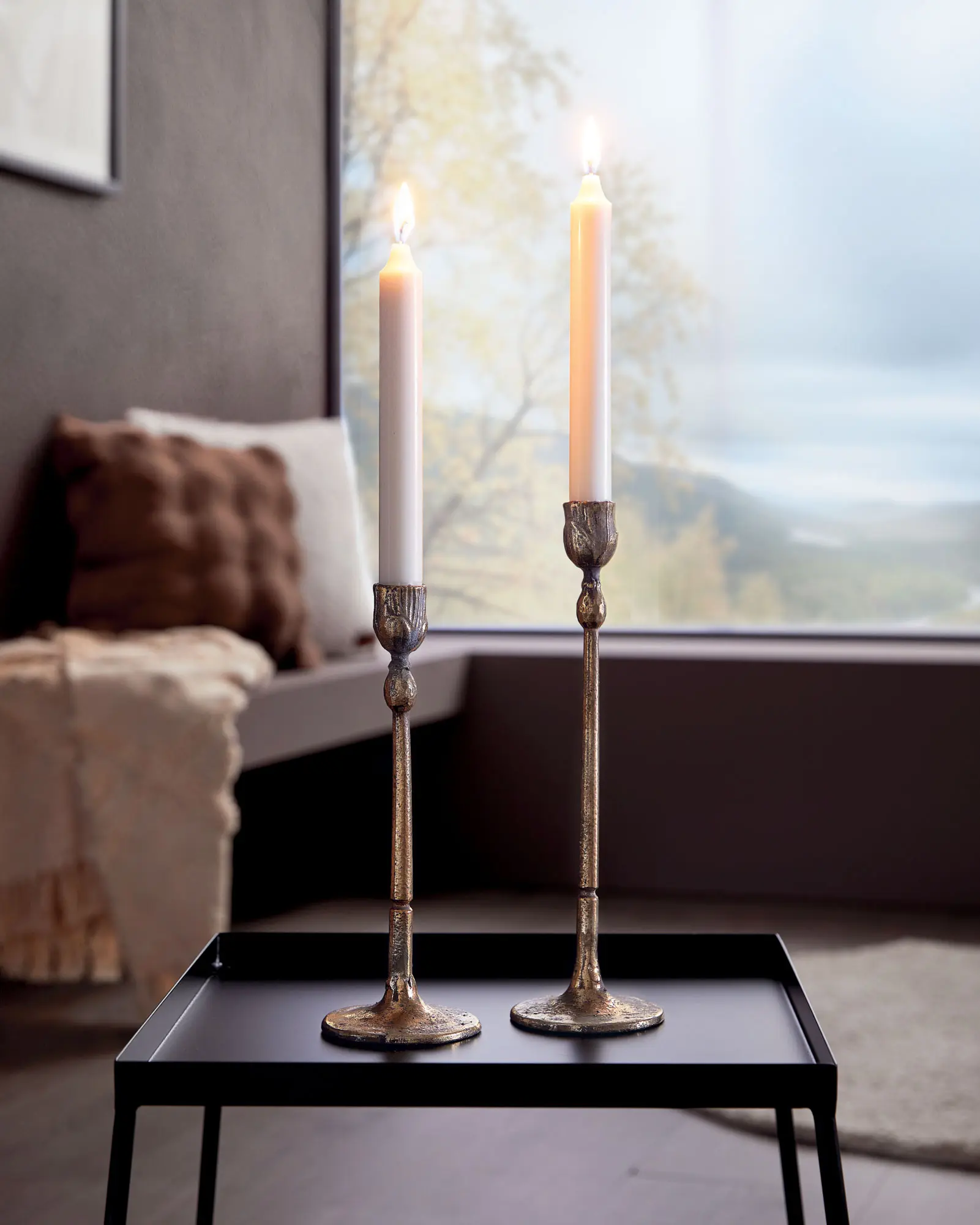 Stabkerzenhalter "Gold", 2er Set  im Frank Flechtwaren Online Shop kaufen