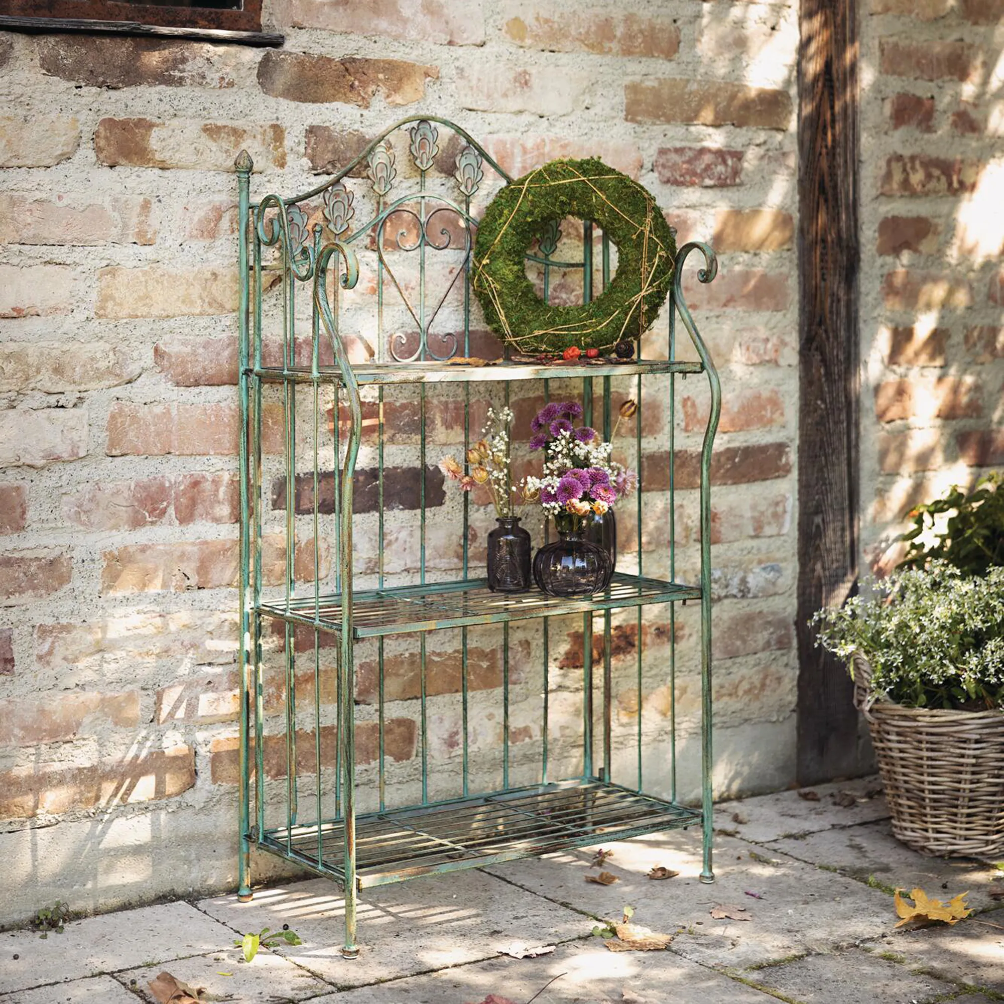 Regal "Pfauenauge"  im Frank Flechtwaren Online Shop für Nostalgischer Herbstgarten kaufen