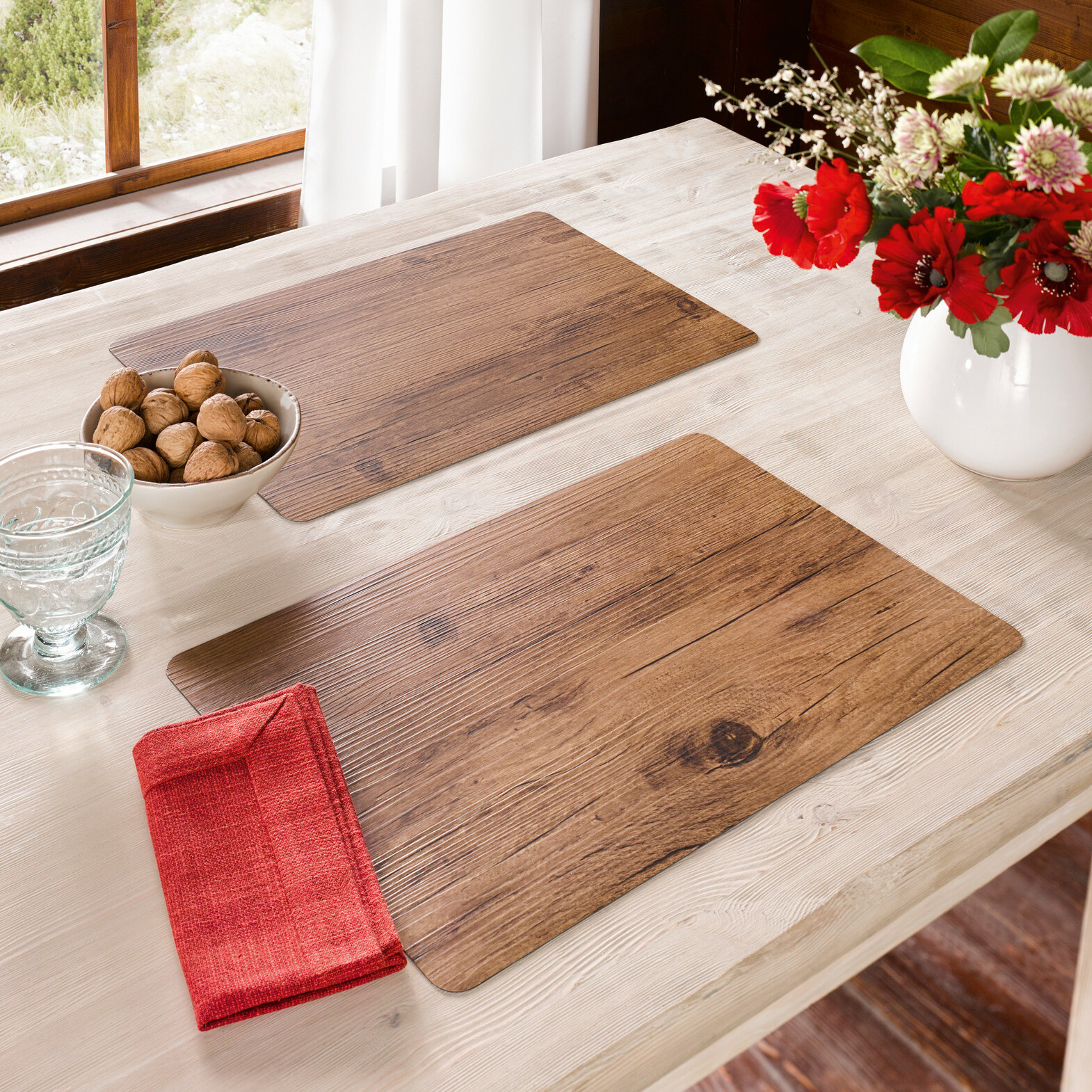 Platzmatte "Holzoptik", 2er Set  im Frank Flechtwaren Online Shop kaufen