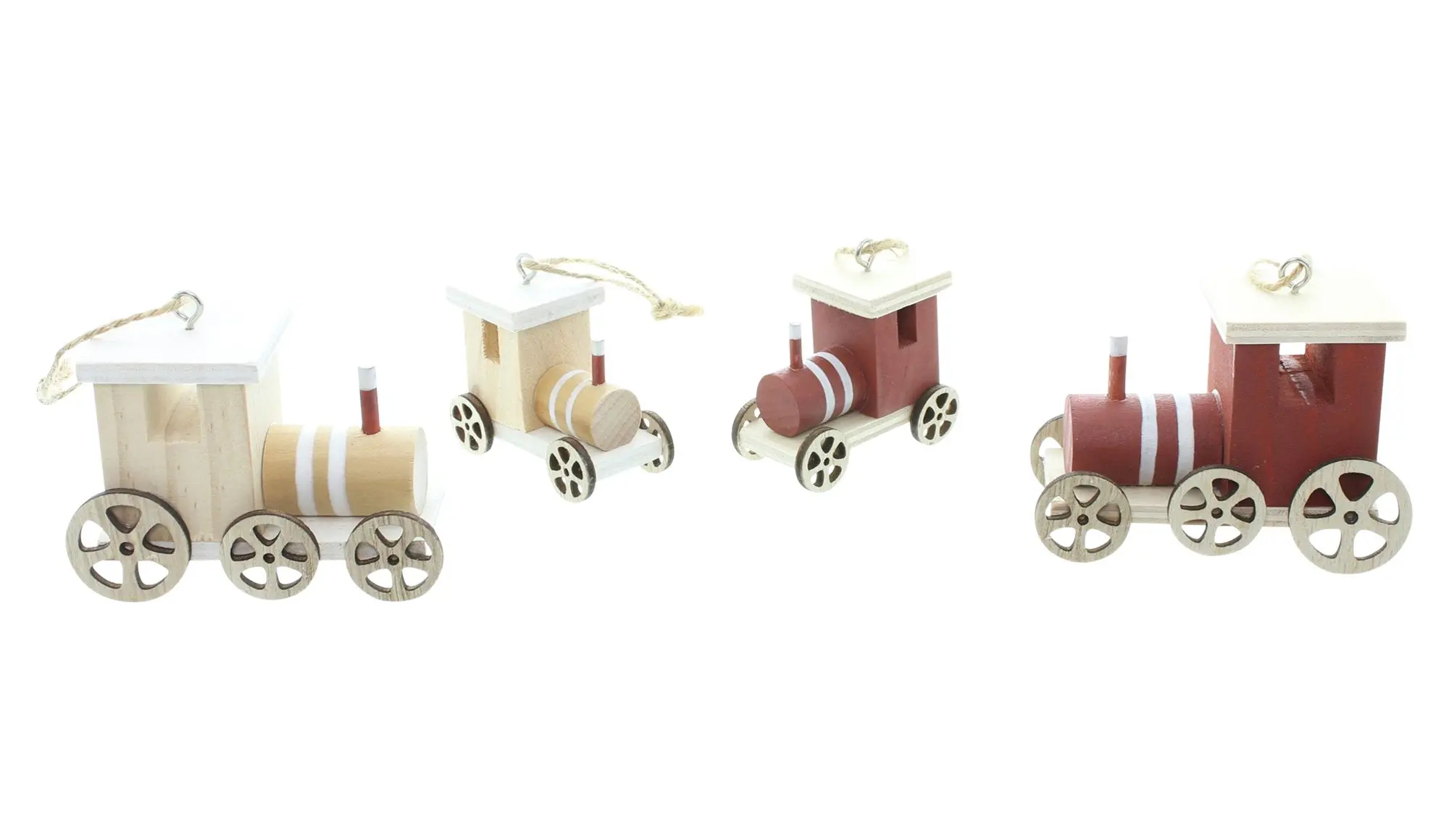 Hänger "Dampflok", 4er Set  im Frank Flechtwaren Online Shop für Baumschmuck kaufen