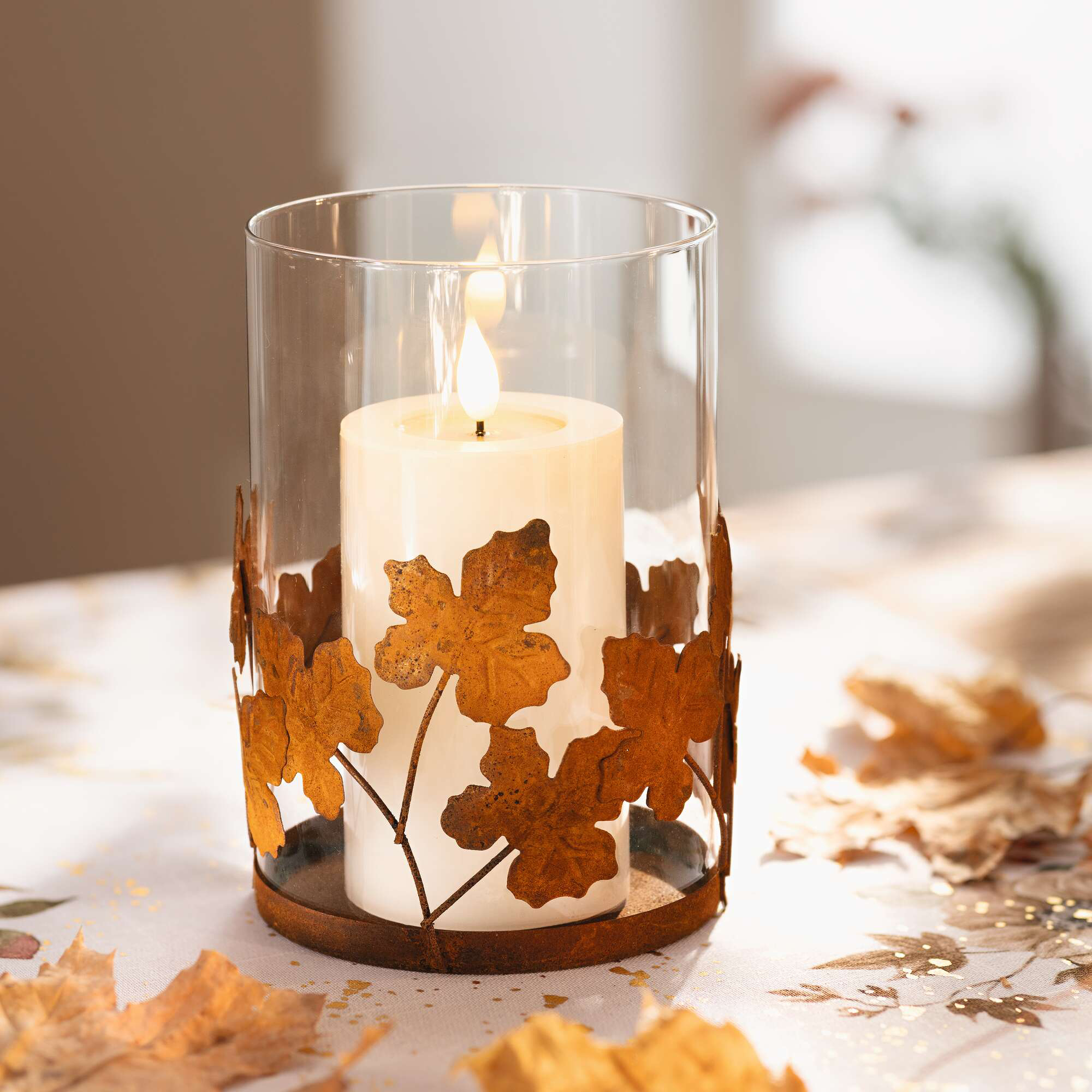 Windlicht "Herbstblatt"  im Frank Flechtwaren Online Shop kaufen